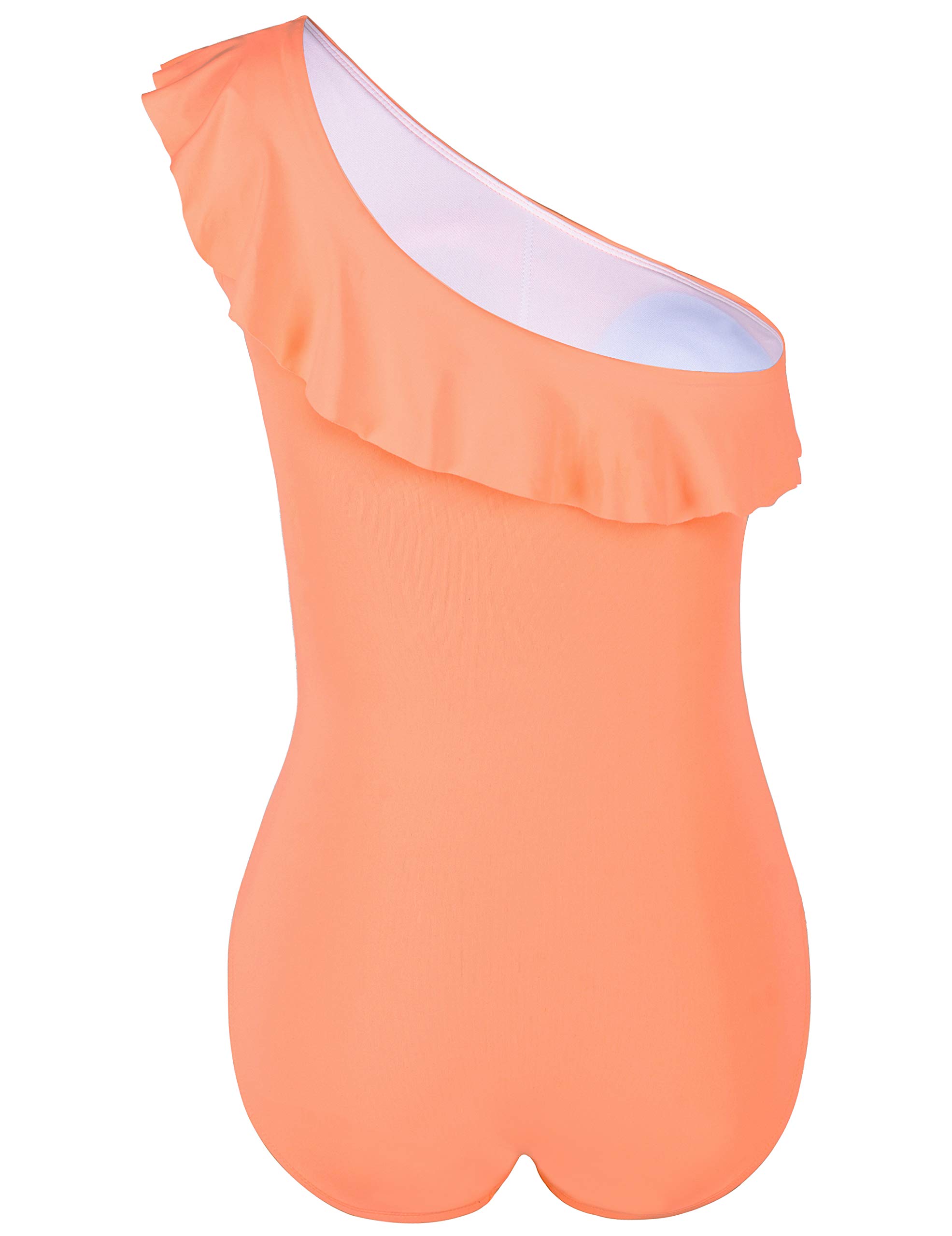 Mycoco Women's One Shoulder Ruched One Piece Swimsuit - Sexy Monokini Bathing Suit for Beach, Pool & Vacation | Tummy Control Swimwear