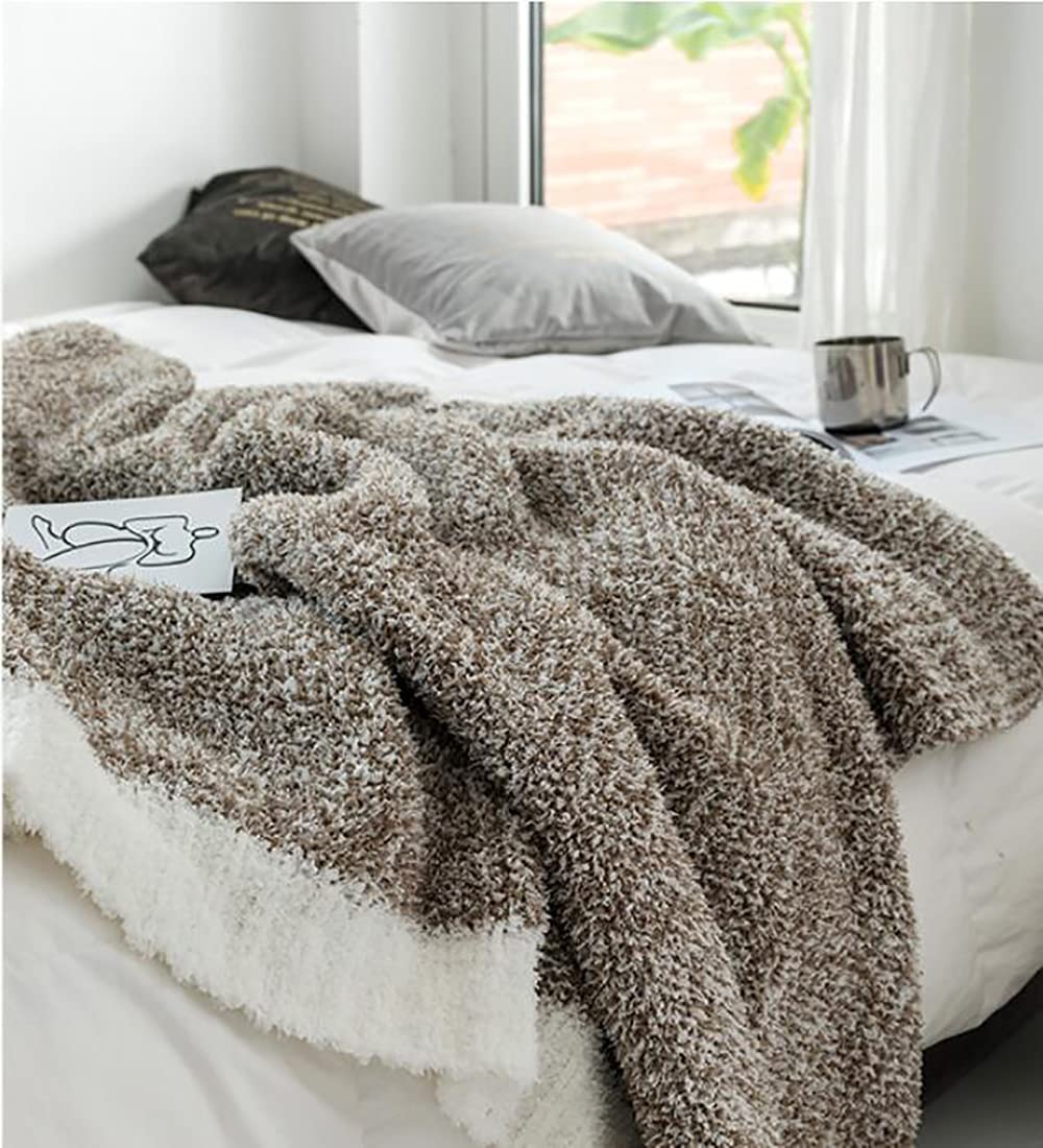 Super Soft Fluffy Microfiber Knitted Throw Blanket - Ultra Cozy & Lightweight Blanket for Sofa, Couch, Bed - 51