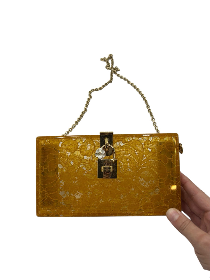 Dolce & Gabbana Sicily Crystal Embellished Taormina Lace Evening Clutch Shoulder Bag for Women - Perfect for Weddings, Parties & Special Occasions