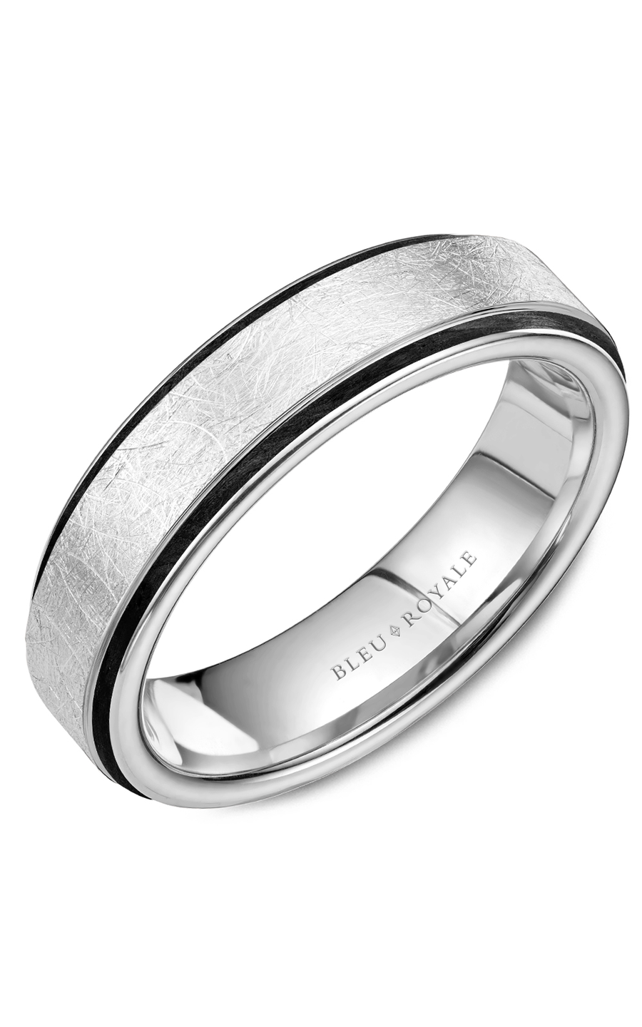 Bleu Royale Men's Wedding Band Ring RYL 048W6 - Elegant Tungsten Carbide Wedding Ring for Grooms, Engagements & Anniversaries - Perfect for Formal Events, Proposals & Special Occasions
