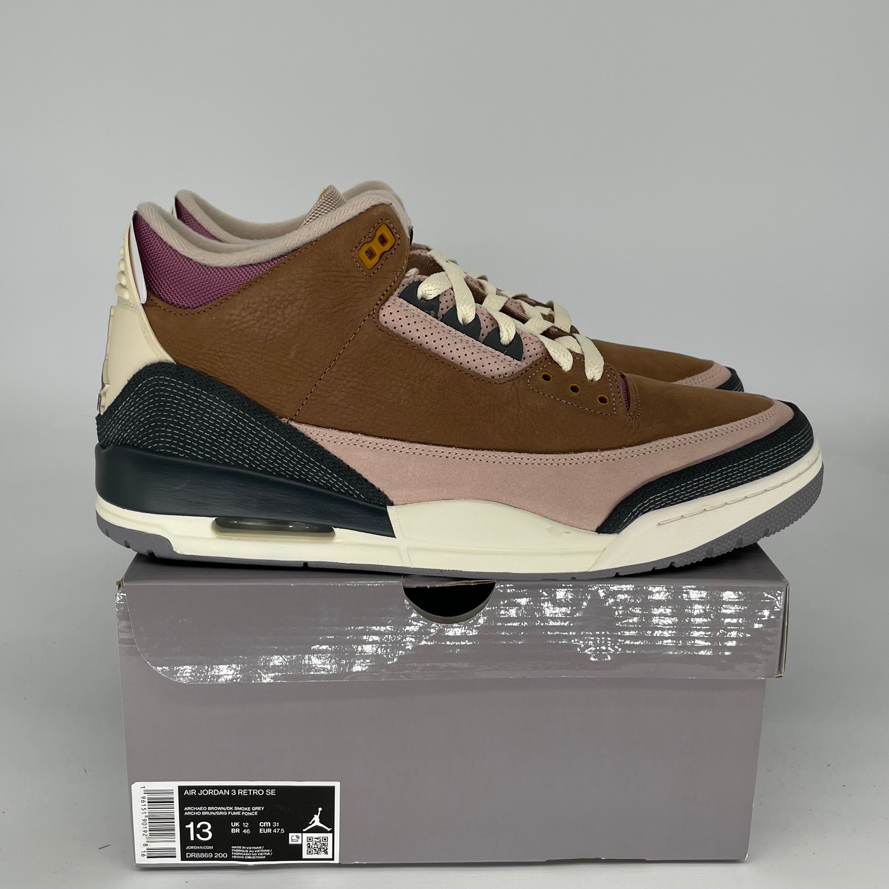 AIR JORDAN 3 WINTERIZED ARCHEO BROWN Men's Basketball Shoes Size 13 DR8869-200 - Perfect for Winter Streetwear & Sneaker Collectors