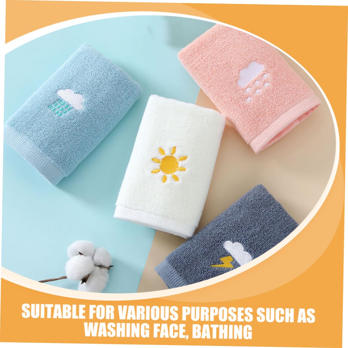 HAPINARY 4-in-1 Baby Bath Set - Soft Cotton Towels, Hand Towel, Bath Towel & Burp Cloth for Newborns & Infants | Gentle Skin Care, Baby Shower Gift, Nursery Essentials
