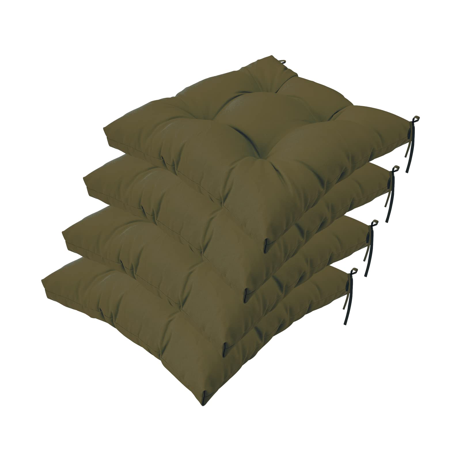 QILLOWAY 19-Inch Square Patio Cushions for Outdoor & Indoor Use - Set of 4, Waterproof & UV Resistant, Comfortable Seat Cushions in Sage Green - Perfect for Patio Furniture, Garden Chairs, and Poolside Lounging