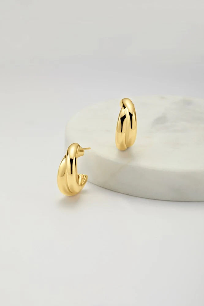 Zafino Peyton Elegant Dangle Earrings for Women - Gold Plated Hoop Earrings with CZ Stones - Perfect for Parties, Weddings & Everyday Wear