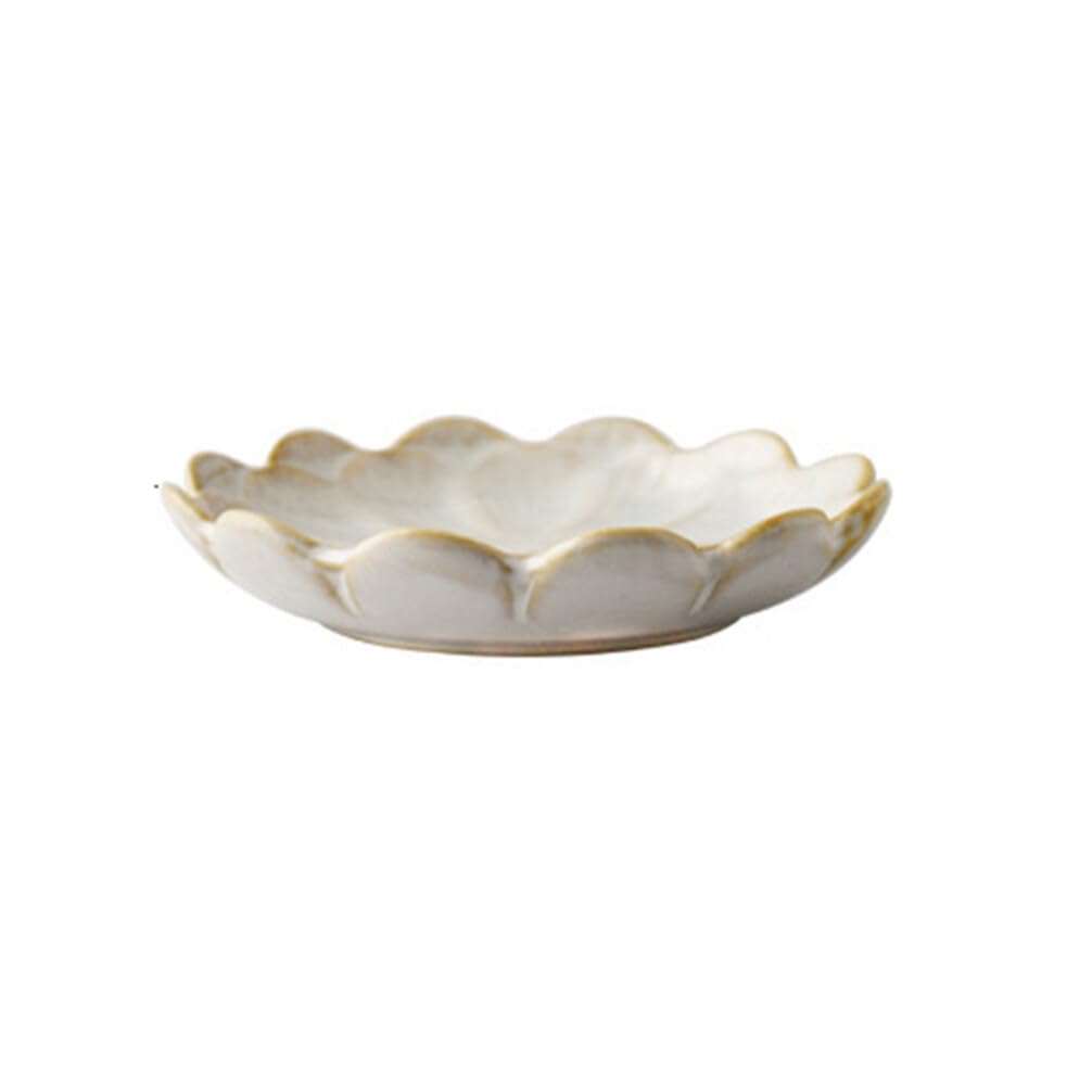 Amosfun 3pcs Ceramic Dipping Dishes - Mini Flower Soy Sauce Plates for Sushi, Salad & Snacks