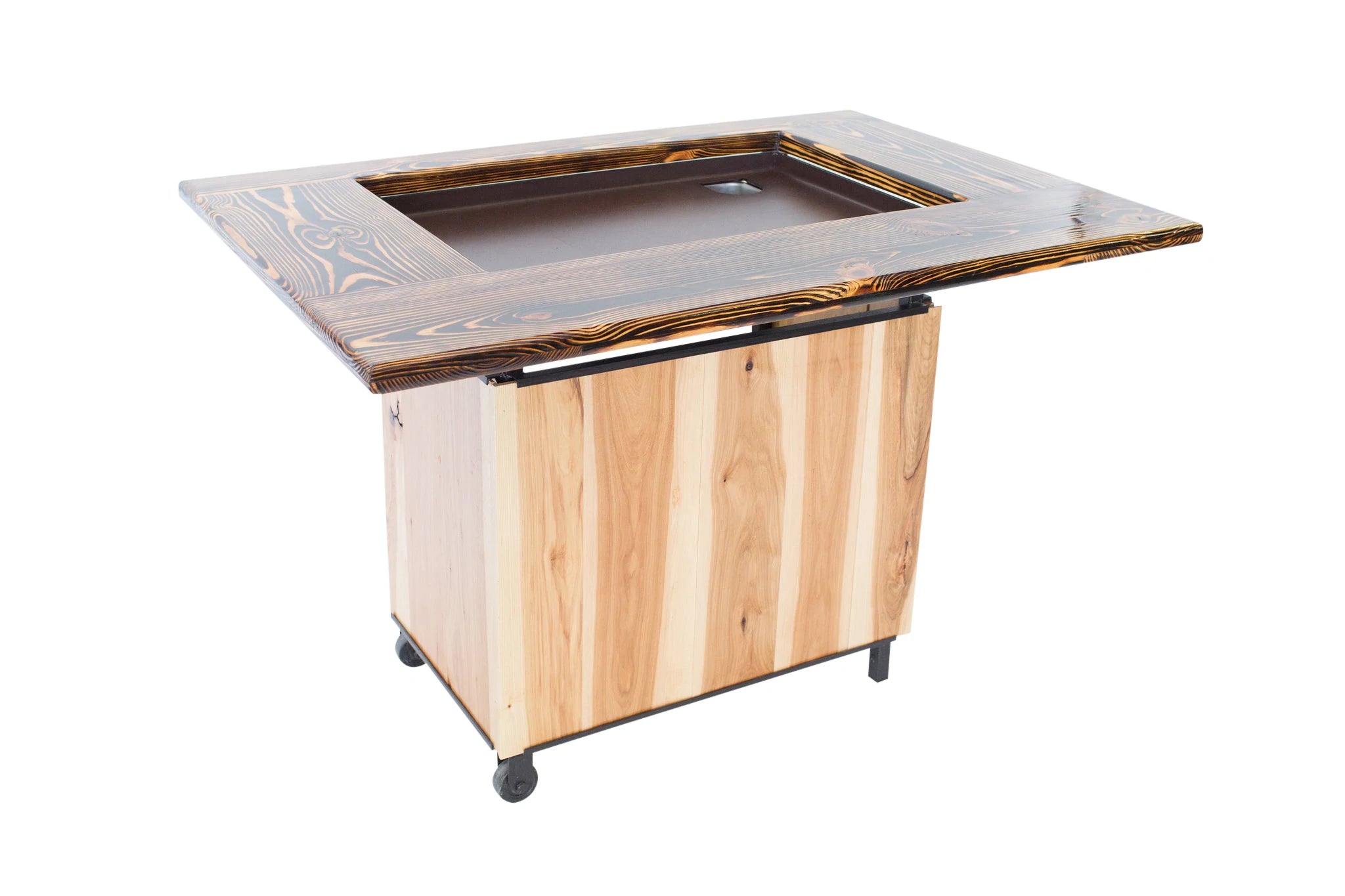 Premium Hickory Wood Backyard Hibachi Grill – Portable Charcoal BBQ for Outdoor Cooking, Camping, and Patio Parties