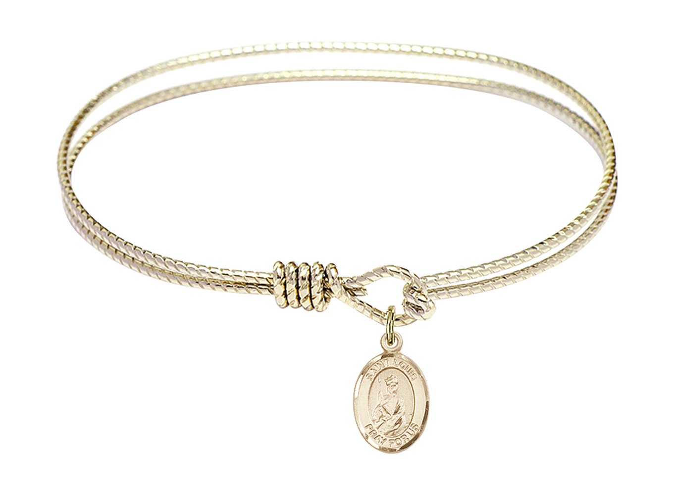 F A Dumont 7 1/4 Inch Oval Eye Hook Bangle Bracelet with St. Louis Charm – Elegant Jewelry for Women, Perfect for Parties, Weddings & Special Occasions
