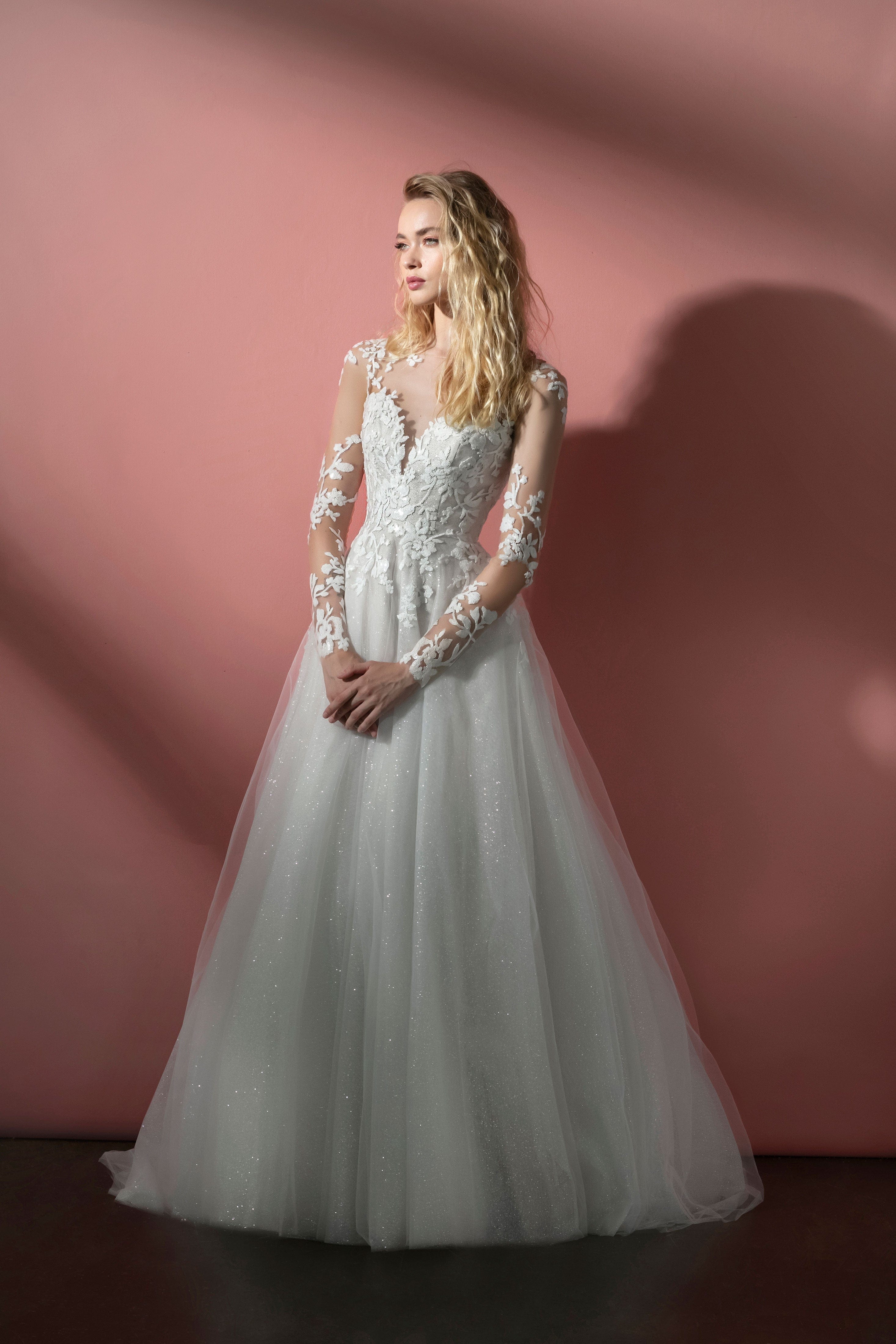 Hayley Paige Augie Blush Wedding Dress - Size 18 | Elegant Plus Size Bridal Gown for Church Ceremony & Formal Events