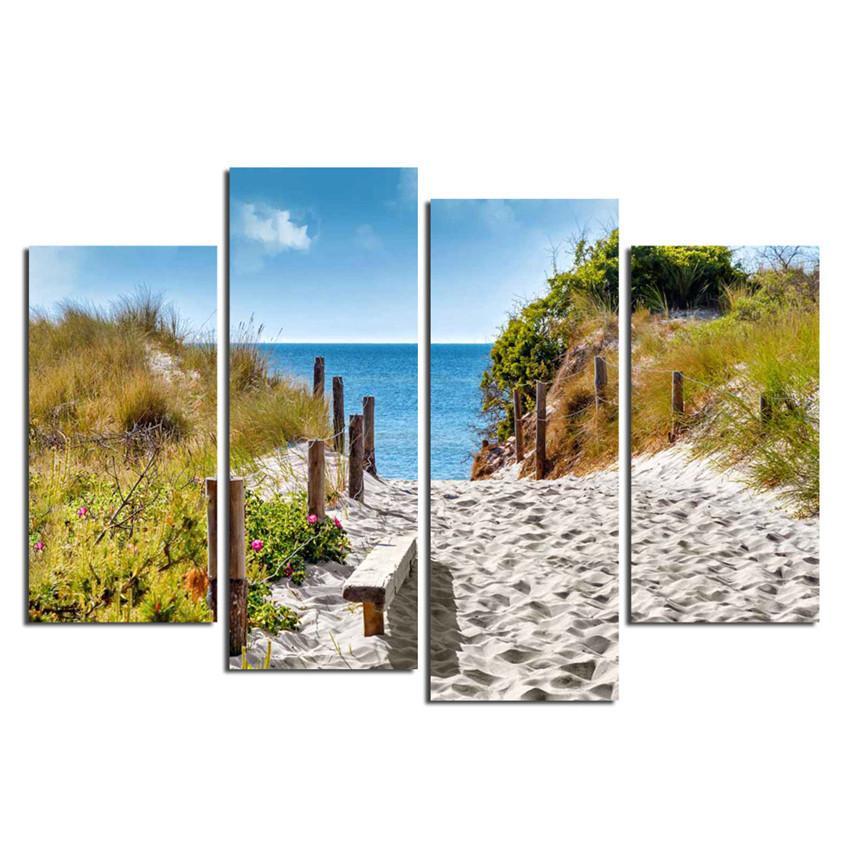 Beach Walk Canvas Print - Coastal Wall Art for Living Room, Bedroom & Office Decor - Perfect for Beach House, Vacation Home & Seaside Themed Spaces