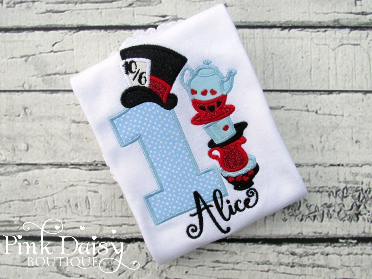 Personalized Alice in Wonderland Birthday Ribbon Trim Tutu Outfit for Girls - Perfect for Costume Parties, Photo Shoots & Themed Celebrations