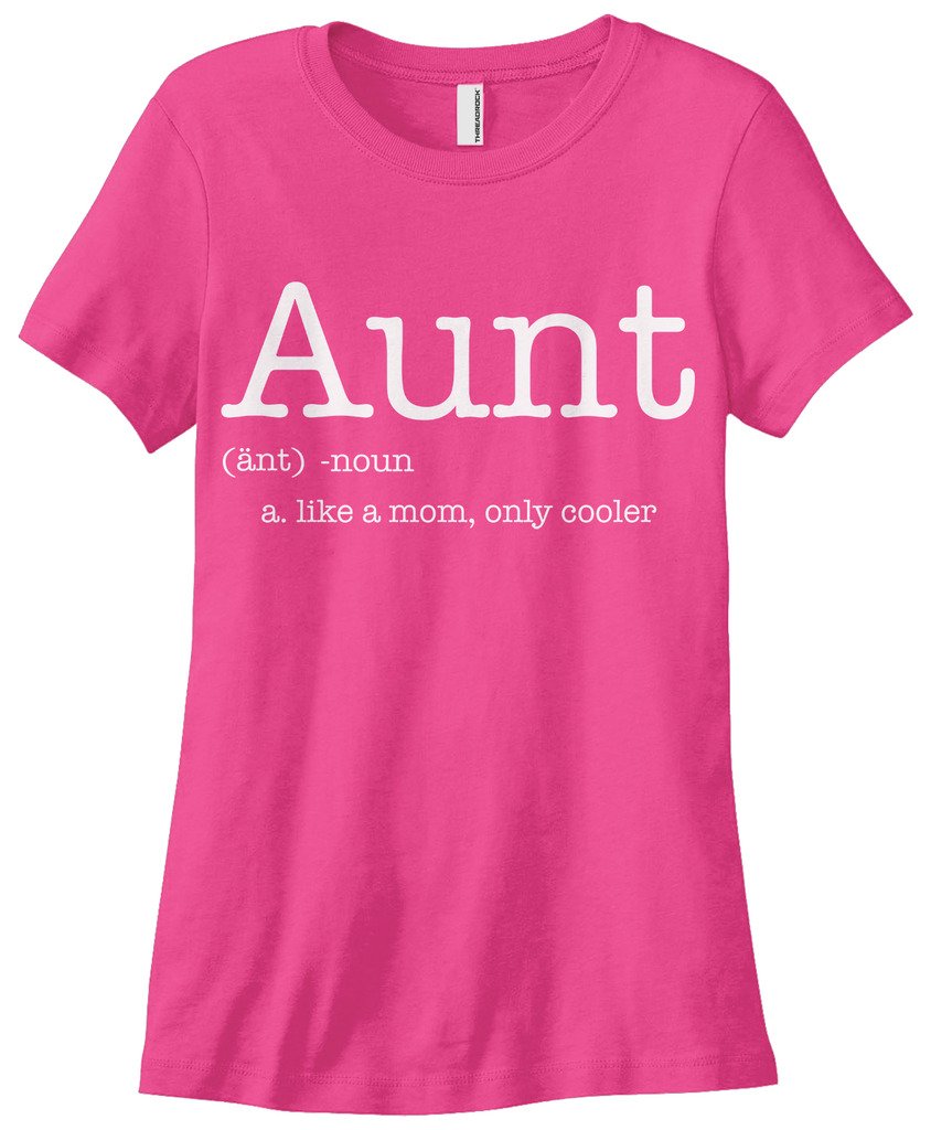Threadrock Women's Funny Aunt T-Shirt - 'Like a Mom Only Cooler' Slogan Tee - Perfect Gift for Cool Aunts, Birthday & Family Reunions