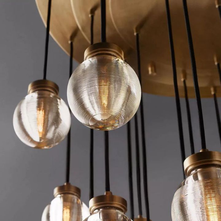Augety Modern Spherical Round Chandelier - 38 Inch Contemporary Lighting Fixture for Dining Room, Living Room, Bedroom & Foyer