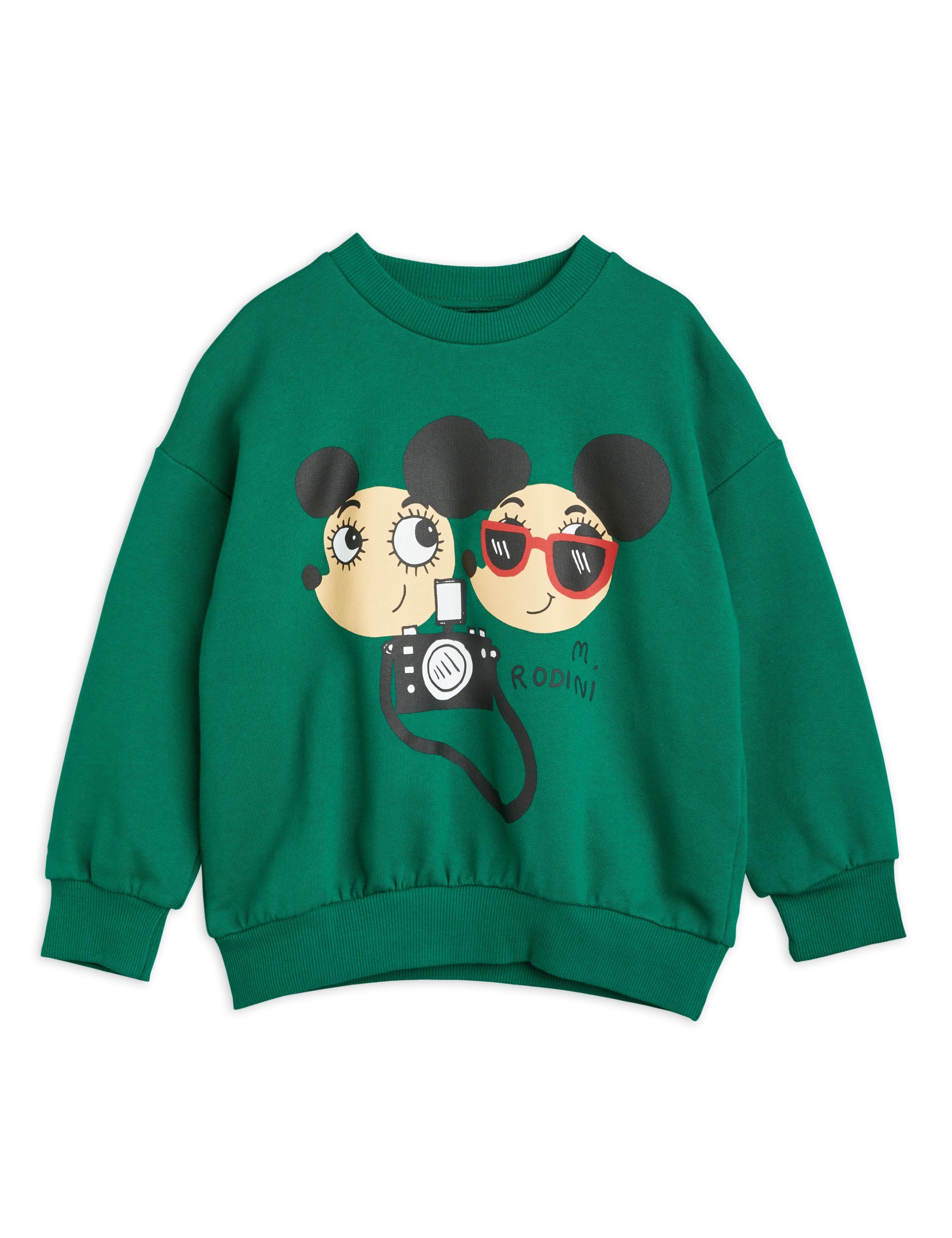 Mini Rodini Ritzratz SP Sweatshirt for Kids - Soft Green Cotton Pullover Hoodie for Boys & Girls - Cozy Casual Wear for Playdates & Outdoor Activities
