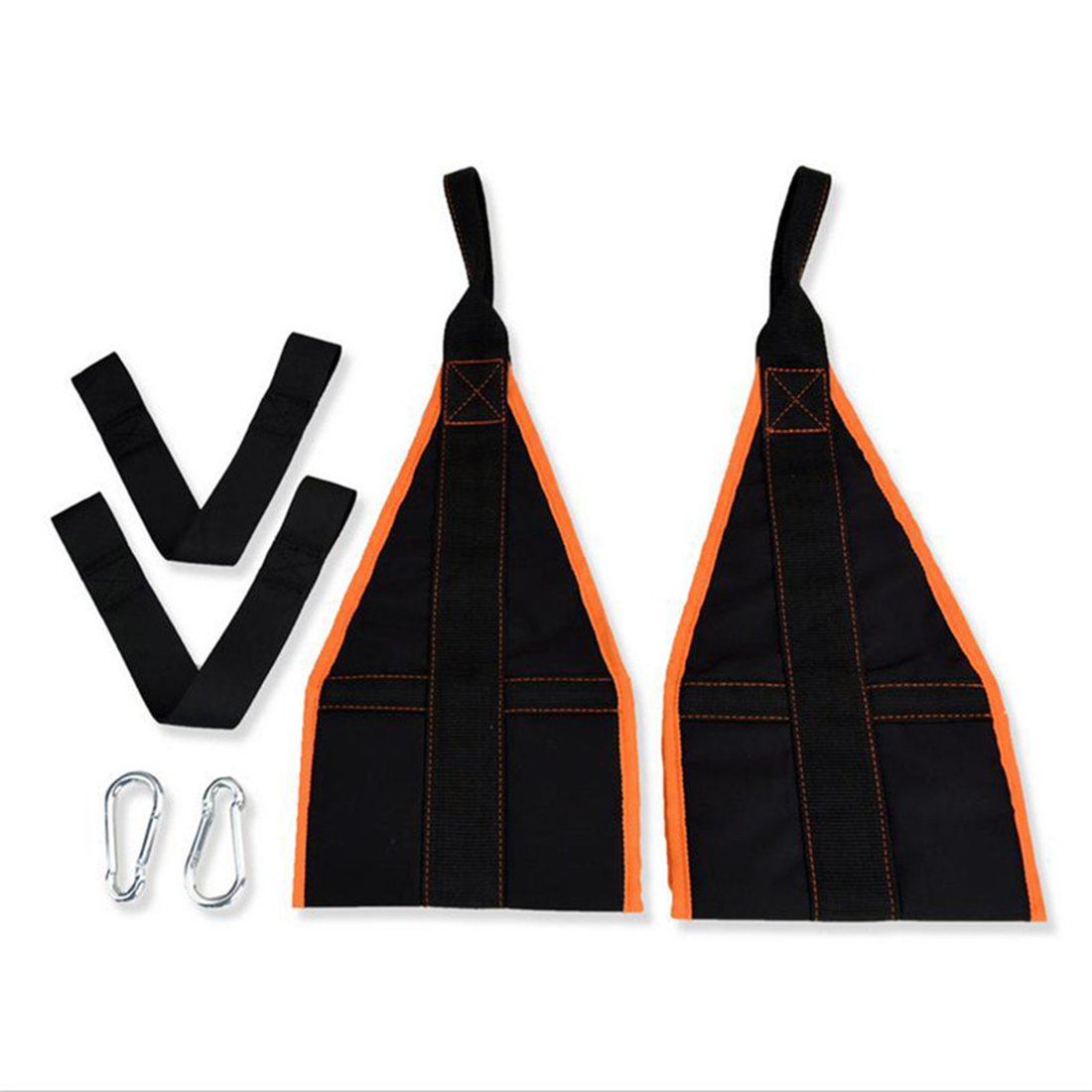 Premium Ab Straps for Pull-Ups & Sit-Ups - Heavy Duty Fitness Hanging Belt for Chin-Ups, Muscle Training & Core Workouts (2-Pack, Orange) - Ideal for Home Gym, CrossFit & Strength Training