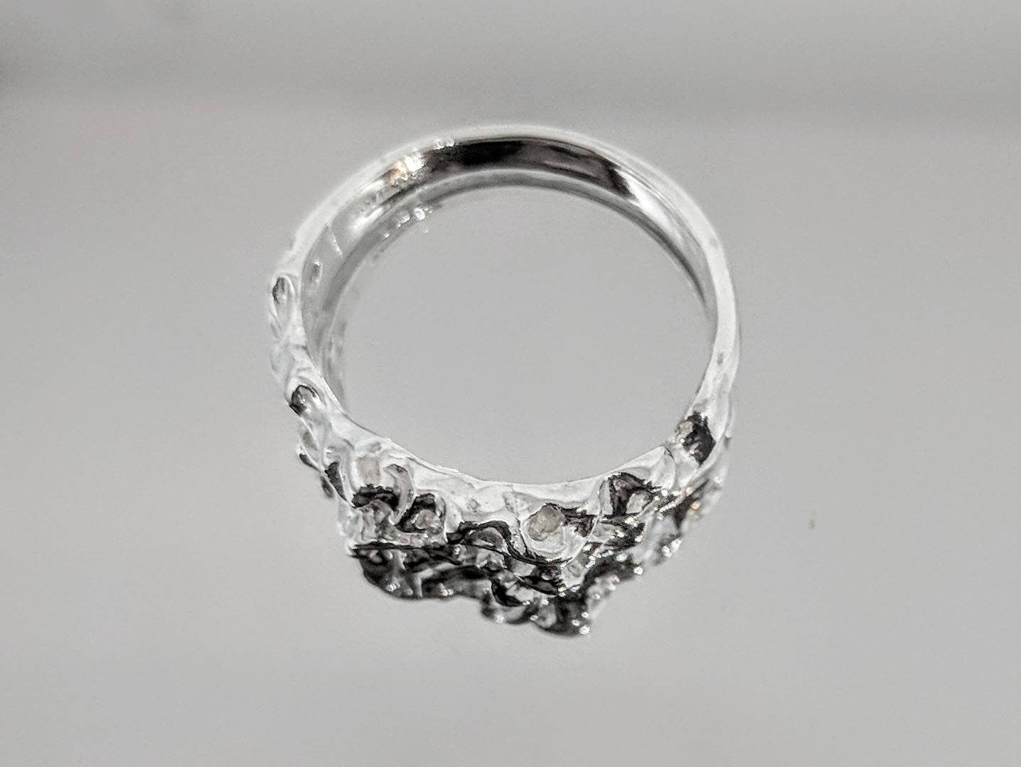 14K Gold or Sterling Silver Nugget Freeform Ring - Size 7 DIY Jewelry Making, Fashion Statement Ring for Women - Perfect for Boho Style, Gift Giving & Everyday Wear
