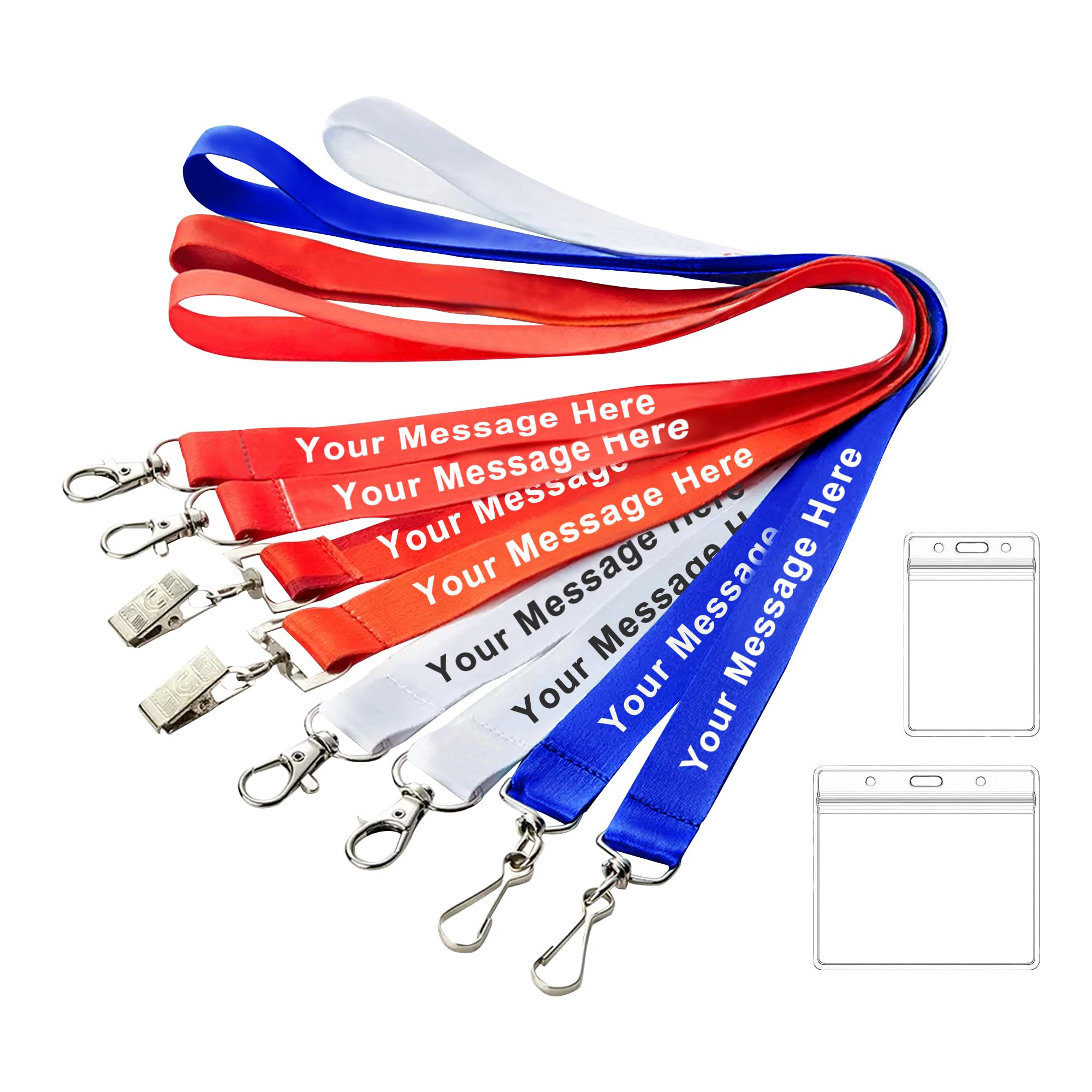 Custom Lanyards Bulk with Logo - ID Badge Holders for Work & Events