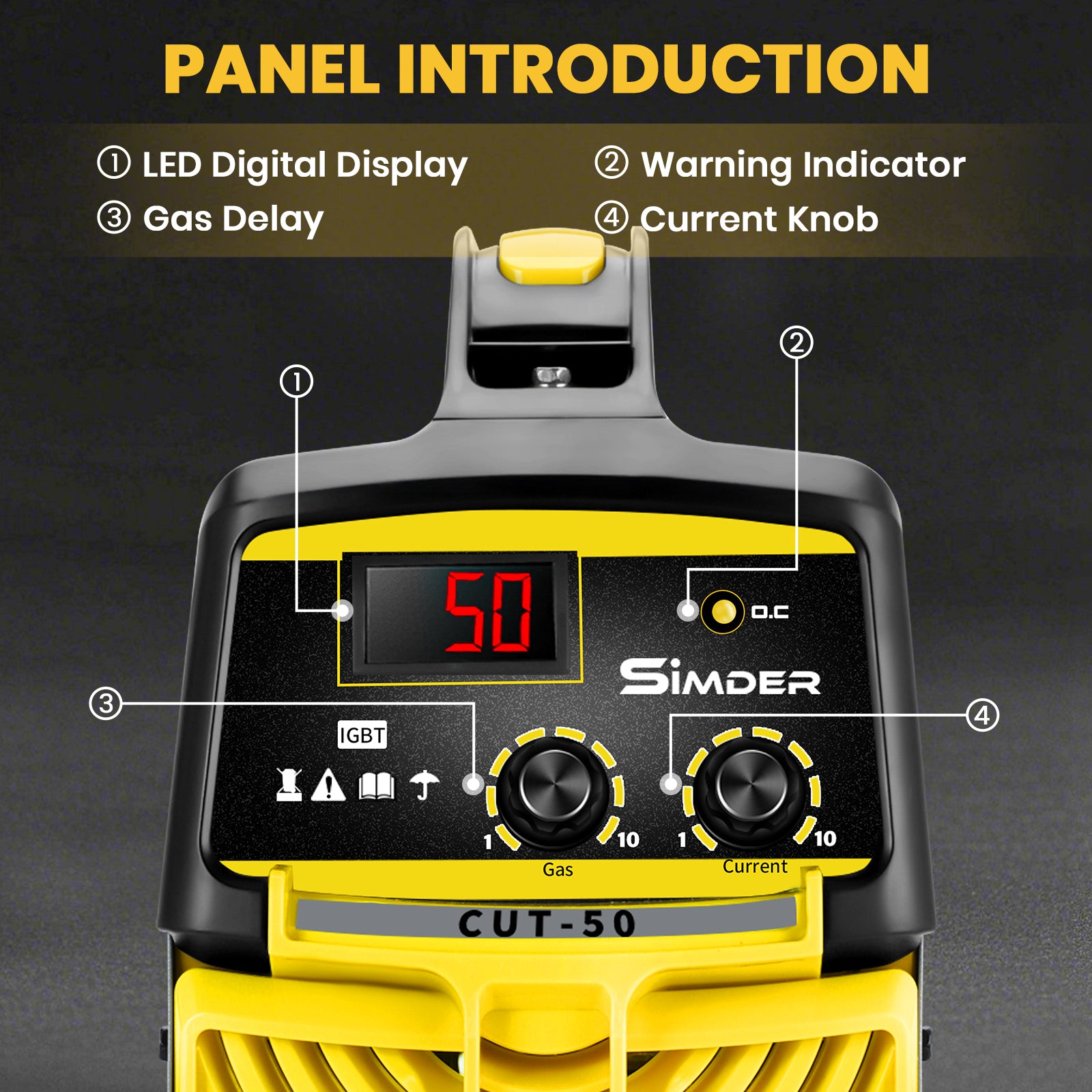 SSimder CUT 50 Plasma Cutter - Portable Inverter Plasma Cutting Machine for Metal, Steel, Iron - Perfect for DIY, Automotive Repair & Metal Fabrication