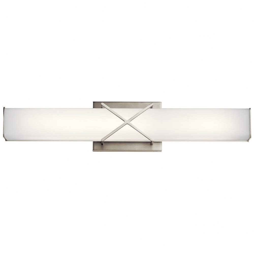 Kichler Trinsic 22-Inch LED Bathroom Vanity Light - Chrome Finish with Satin Etched White Glass Shade | Perfect for Modern Bathroom, Powder Room & Dressing Area Lighting