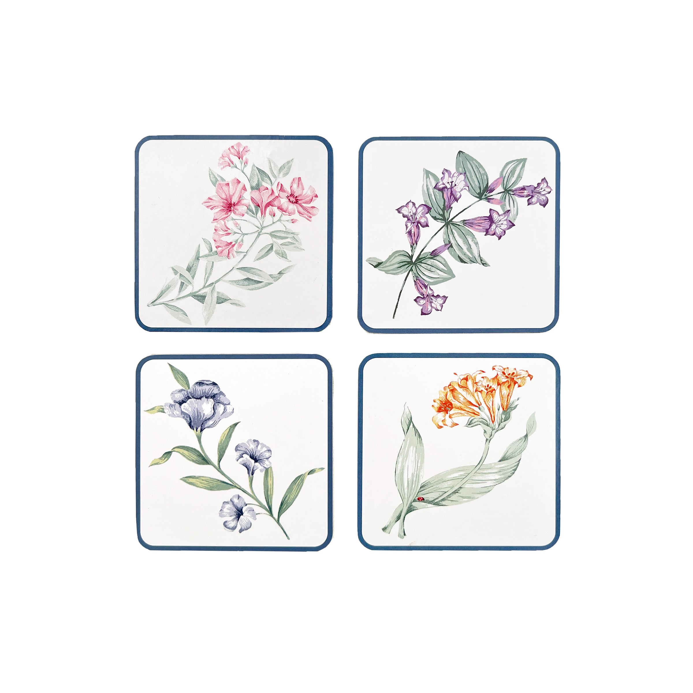 Butterfly Meadow Cork Back Coasters Set of 4 - Absorbent & Durable Drink Coasters for Coffee Tables, Bars, and Home Decor