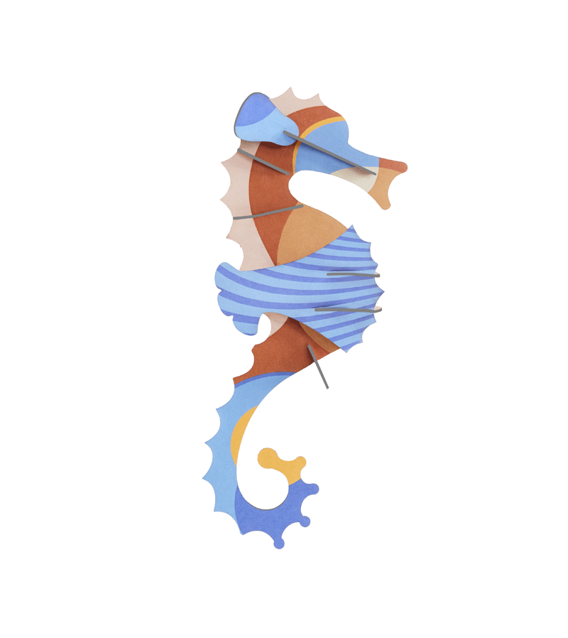 Blue Ringlet Seahorse Figurine - Small Sea Creature Decoration by Studio ROOF | Perfect for Ocean-Themed Home Decor, Aquarium Accessories & Unique Gift Ideas