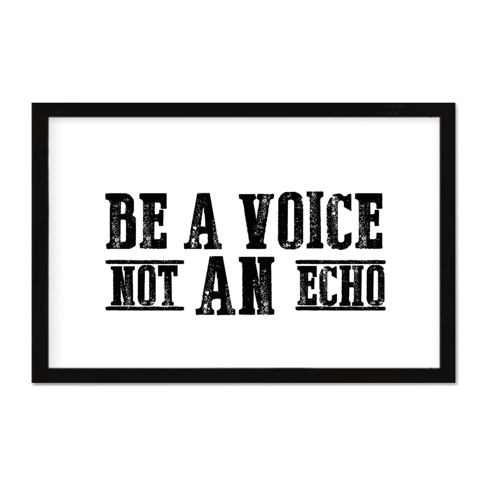 Be A Voice Not an Echo - 8x12 Inch Rustic Wooden Wall Art Sign with Wood Frame, Inspirational Home Decor for Kids Room, Nursery, or Housewarming Gift - Perfect for Farmhouse, Boho & Rustic Interior Design