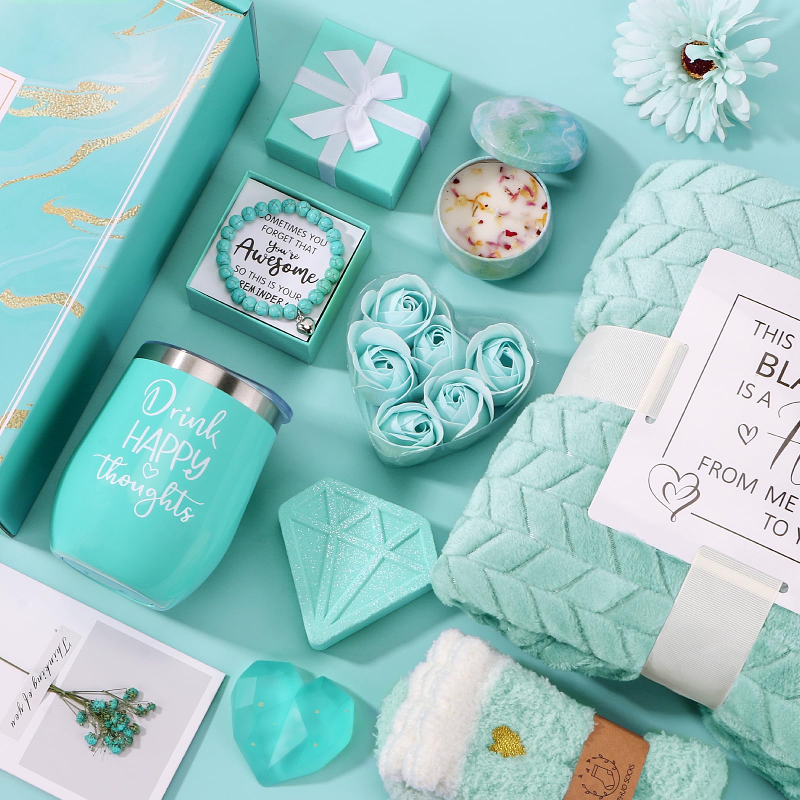 Relaxing Spa Gift Set for Women - Self Care Birthday Gifts Basket with Aromatherapy Products | Perfect for Mom, Wife, Grandma, Sister & Friends | Get Well Soon, Thinking of You Presents | Ideal for Home Spa Days, Stress Relief & Pampering
