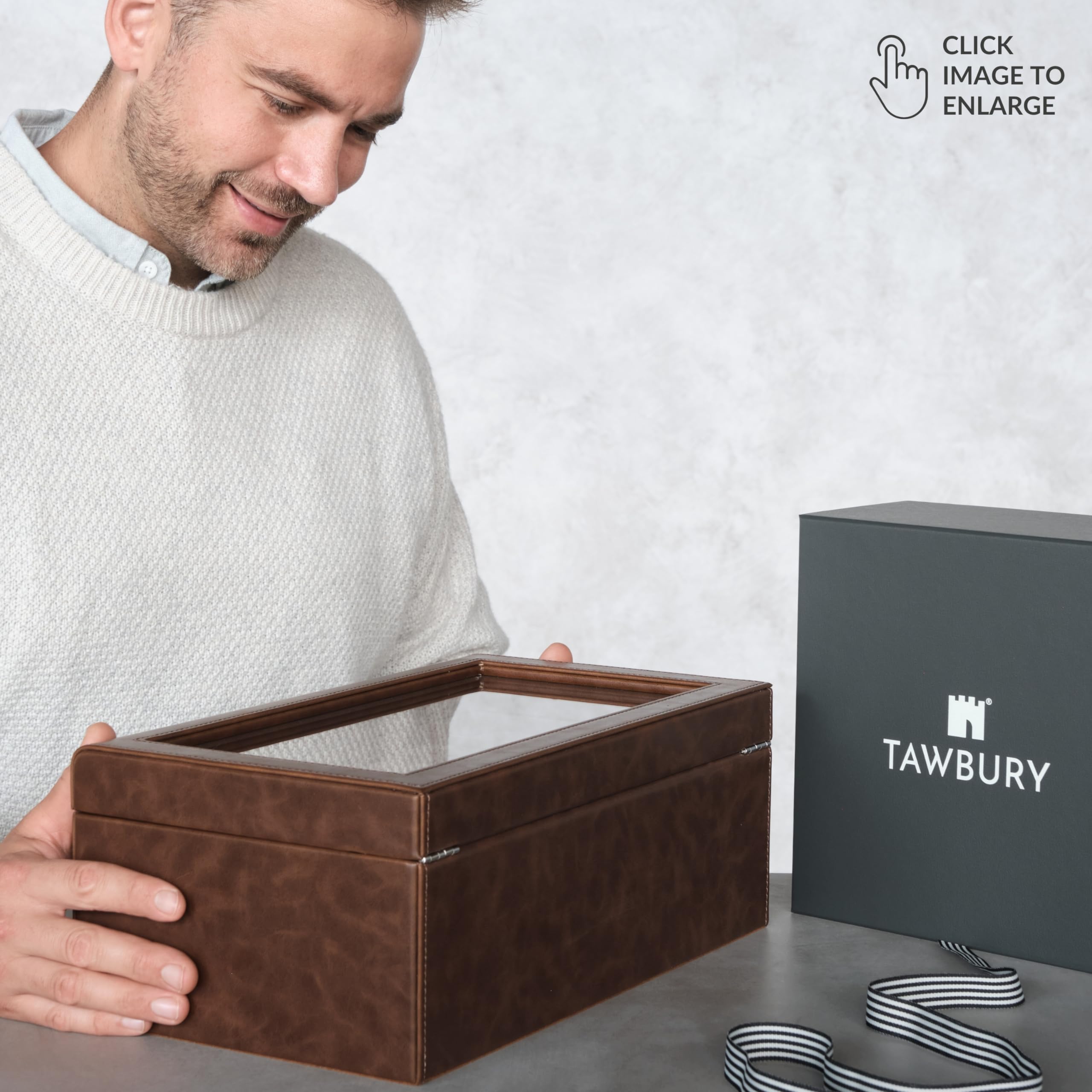 Luxury 12-Slot Watch Box for Men - Premium Watch Storage & Display Case for Home & Travel