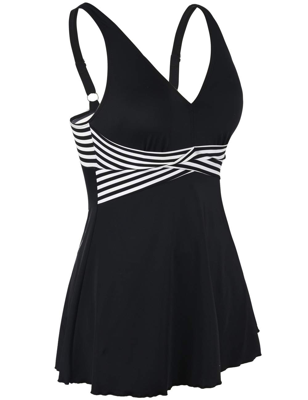 **Septangle One Piece Swim Dress for Women - Plus Size V Neck Tummy Control Swimwear | Bathing Suits for Beach, Pool & Vacation**