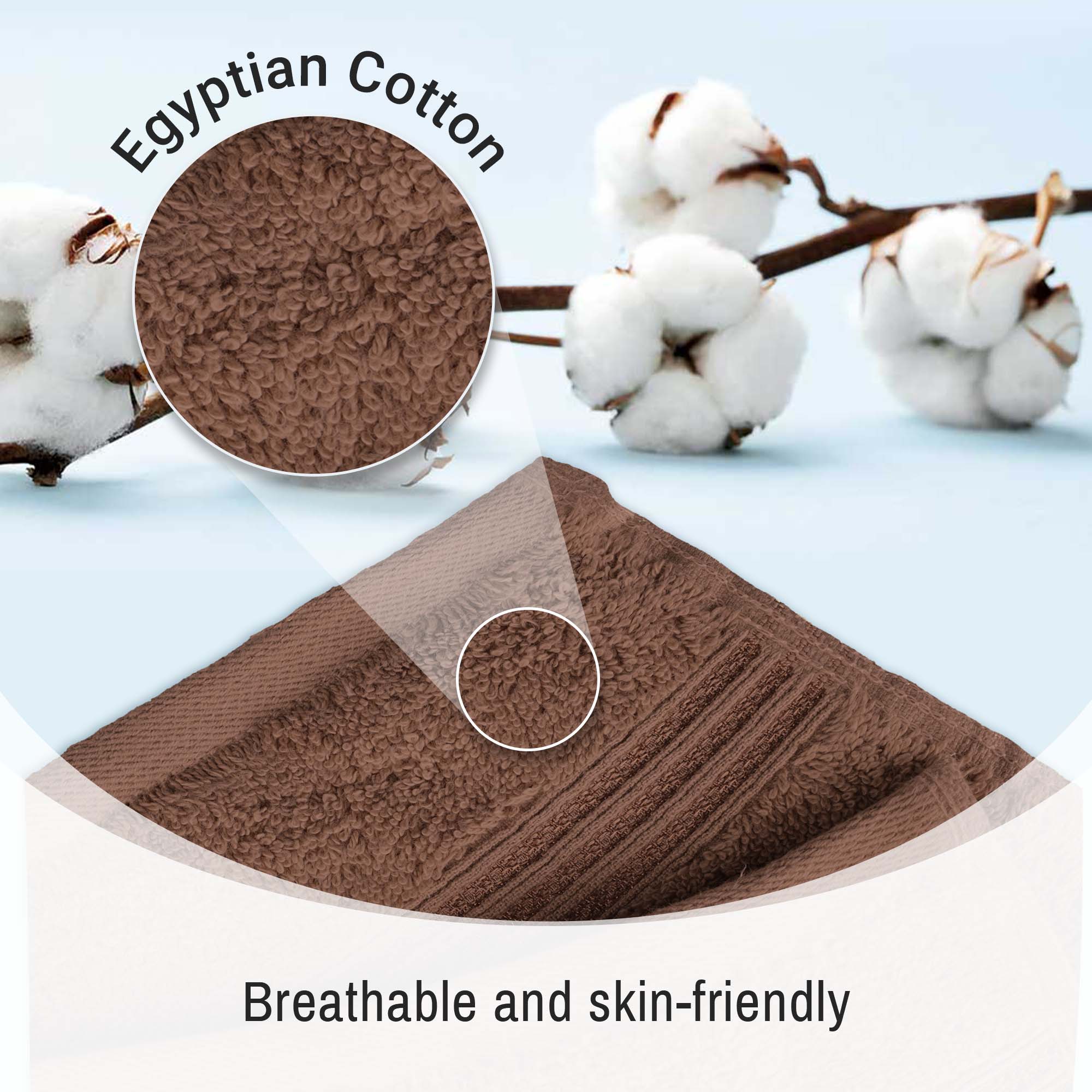 Premium Egyptian Cotton Bath Towel Set of 4 - Ultra Soft & Highly Absorbent Luxury Towels for Spa, Bathroom & Beach Use
