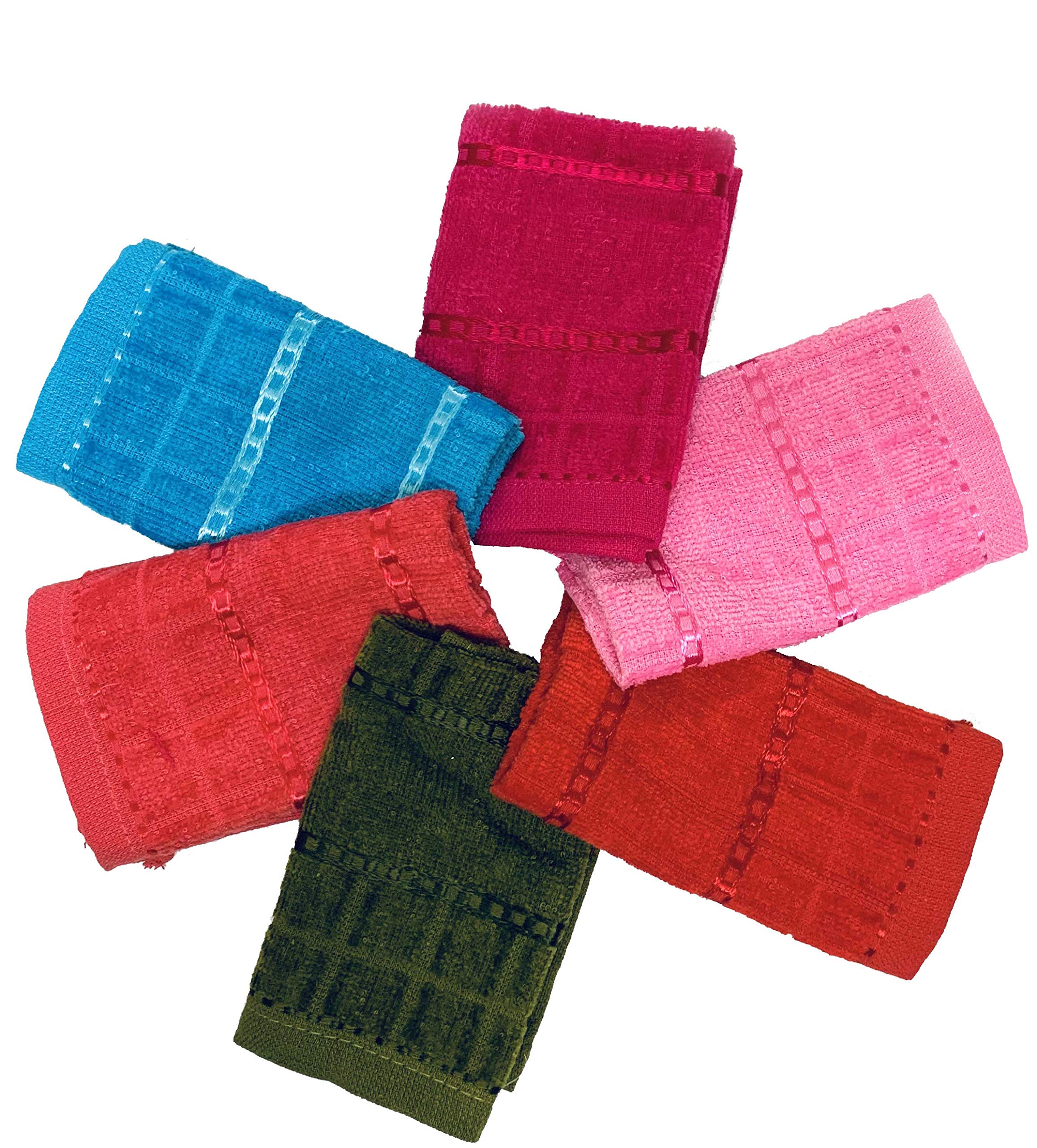 TENDSY Ultra Soft Cotton Face Towel & Handkerchief Set - 6 Pack Multicolor for Gentle Skin Care, Travel, Gym & Everyday Use