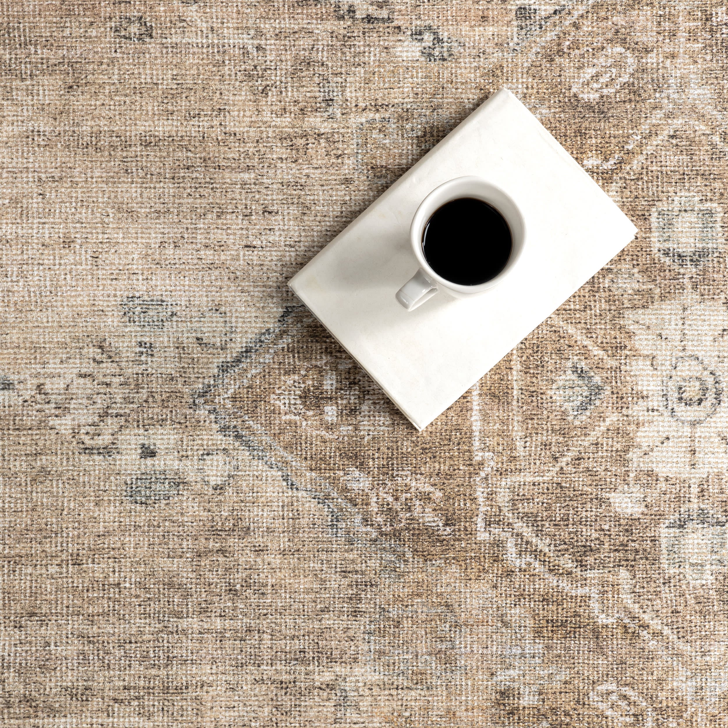 Bay Head Antiqued Jute Blend Rug - Natural Beige Bohemian Style Area Rug for Living Room, Bedroom & Home Decor