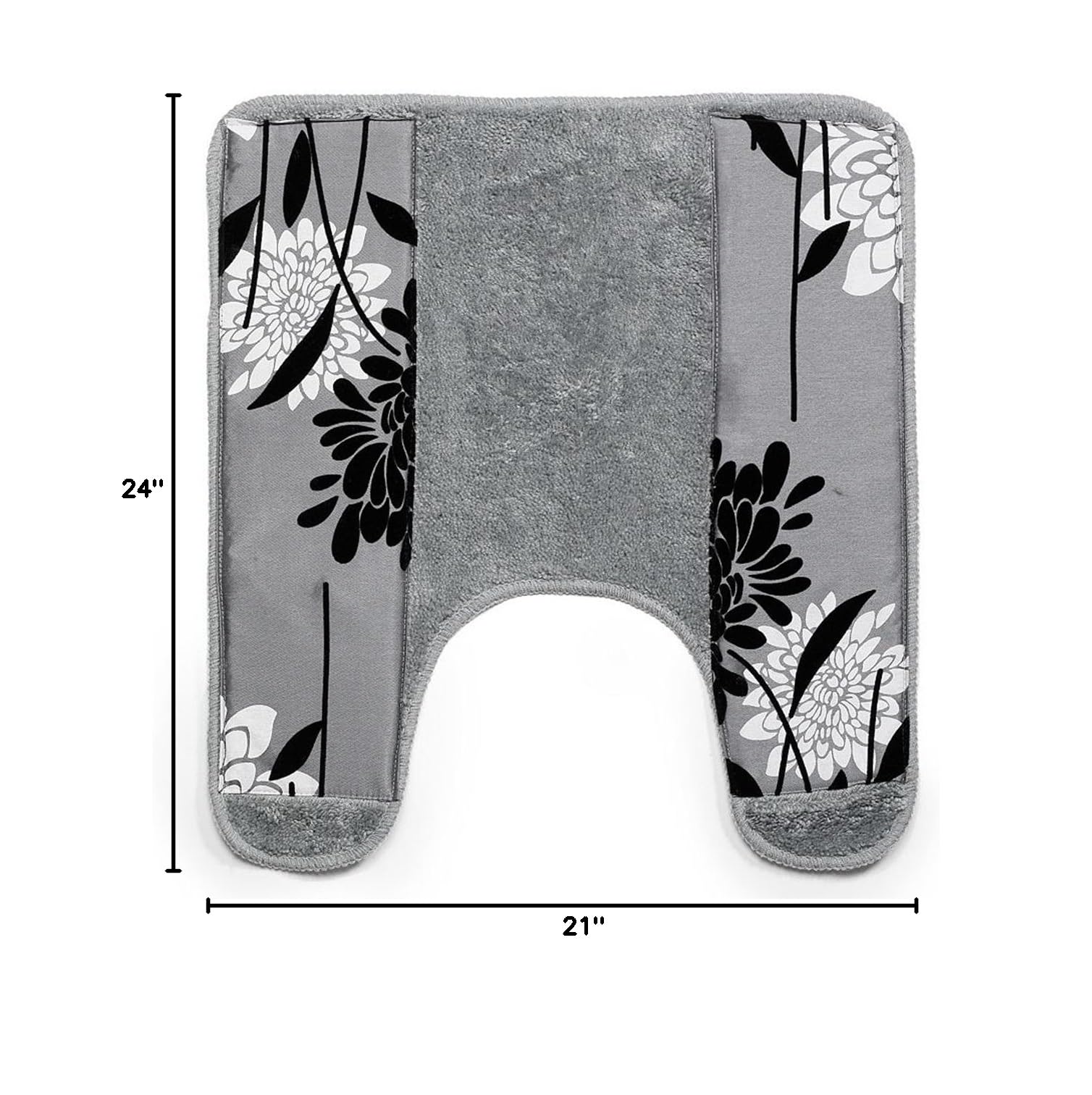 Popular Bath Erica Contour Rug - Soft Non-Slip Bathroom Mat, Grey - Perfect for Bathroom, Shower & Spa Areas