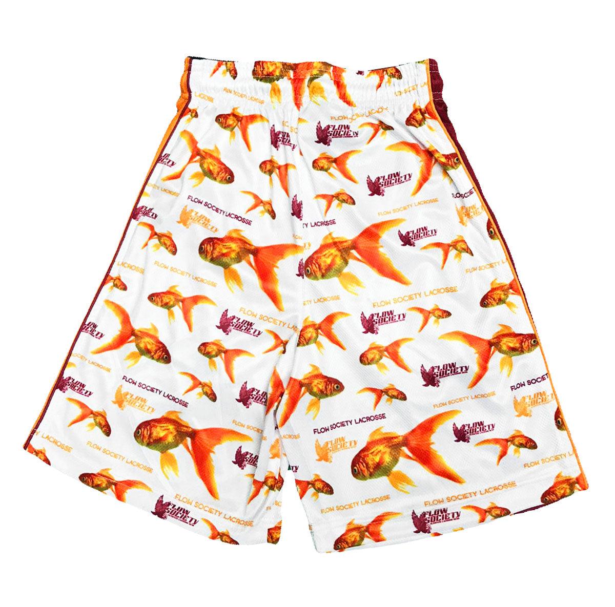 Men's Gold Fish Flow Attack Shorts - Lightweight & Breathable Quick-Dry Swim Trunks for Beach, Pool & Water Sports