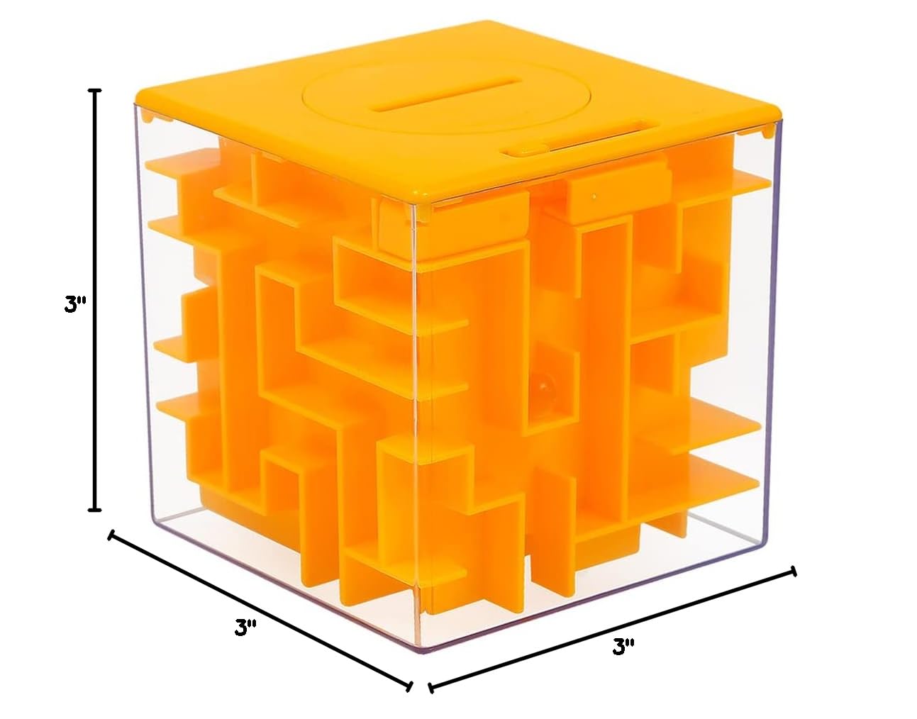 ThinkMax Money Maze Puzzle Box for Kids & Adults - Fun Brain Teaser & Money Holder Gift (Orange) - Perfect for Parties, Gifts & Stress Relief