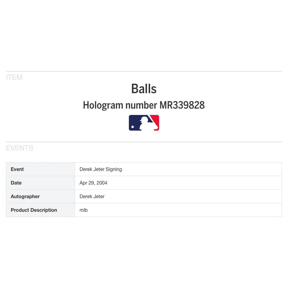 Derek Jeter Autographed Baseball - Official MLB OMLB with Steiner COA - New York Yankees Memorabilia - Perfect for Sports Collectors, Yankees Fans & Baseball Enthusiasts