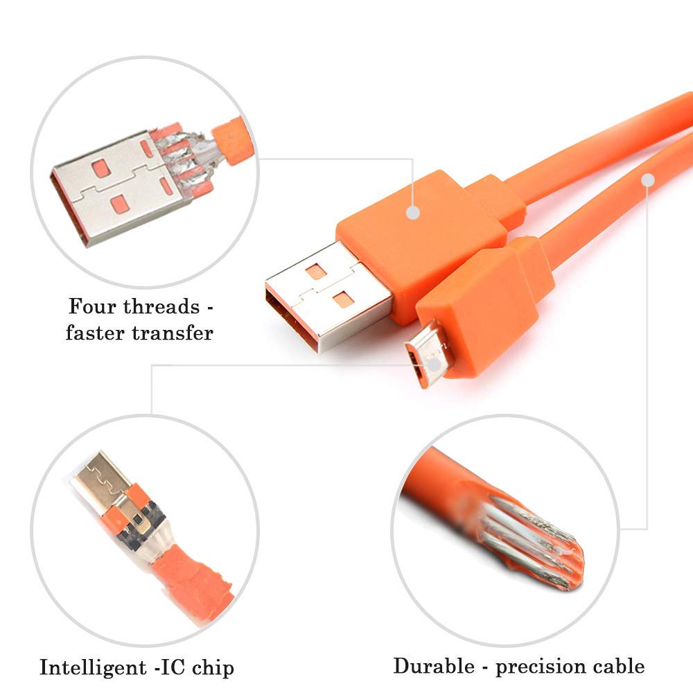 Premium Micro USB Charging Cable - Fast Charging & Durable Cord Compatible with JBL Wireless Speakers | Perfect for Home, Office & Travel Use