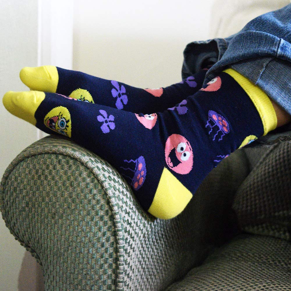 SpongeBob SquarePants Cartoon Character Socks for Kids - Fun & Comfortable Ankle Socks for Boys & Girls - Perfect for School, Playtime & Nickelodeon Fans