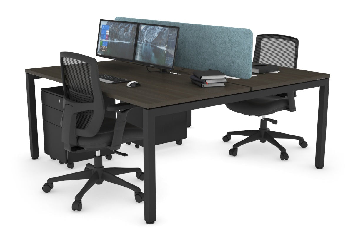 Quadro Square Legs 2 Person Office Workstation Desk - 1200L x 800W with Cable Management Scallop - Perfect for Shared Workspaces & Home Offices