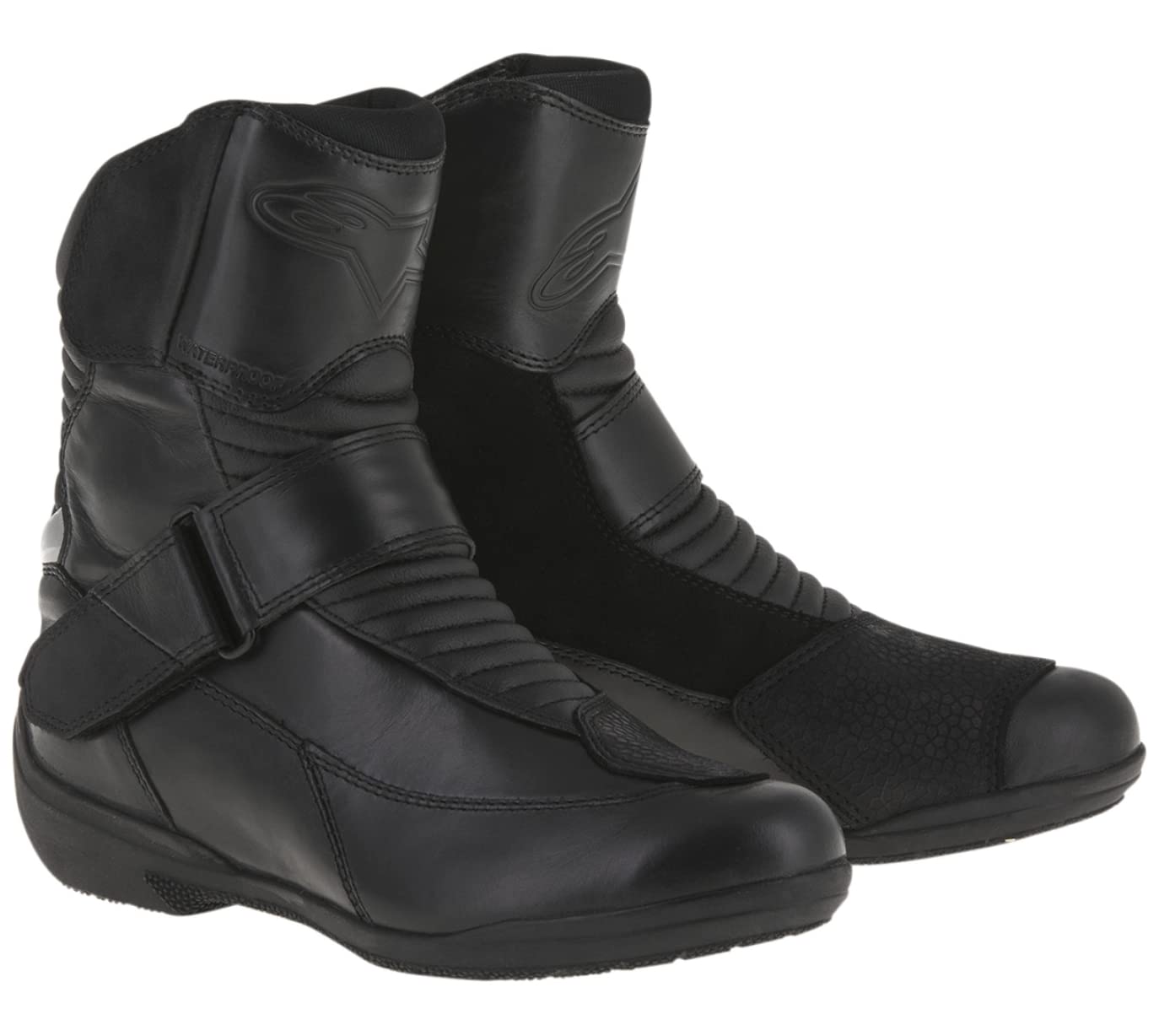 Alpinestars Stella Valencia Women's Waterproof Motorcycle Boots - Black Size 40 EUR - Durable Riding Boots for All-Weather Protection & Comfort