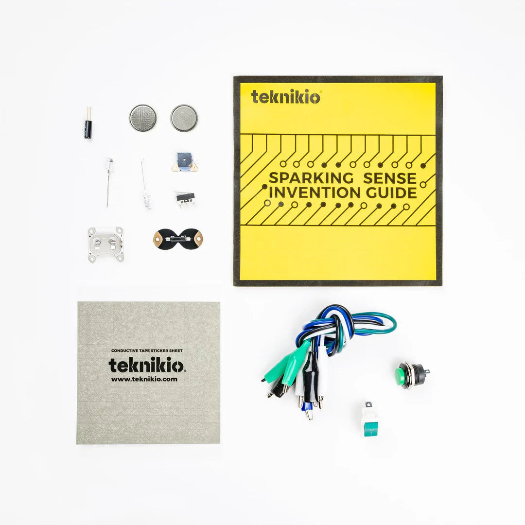Teknikio Sparking Sense Set - STEM Educational Kit for Kids | Hands-on Electronics & Coding Projects for Classroom & Home Learning