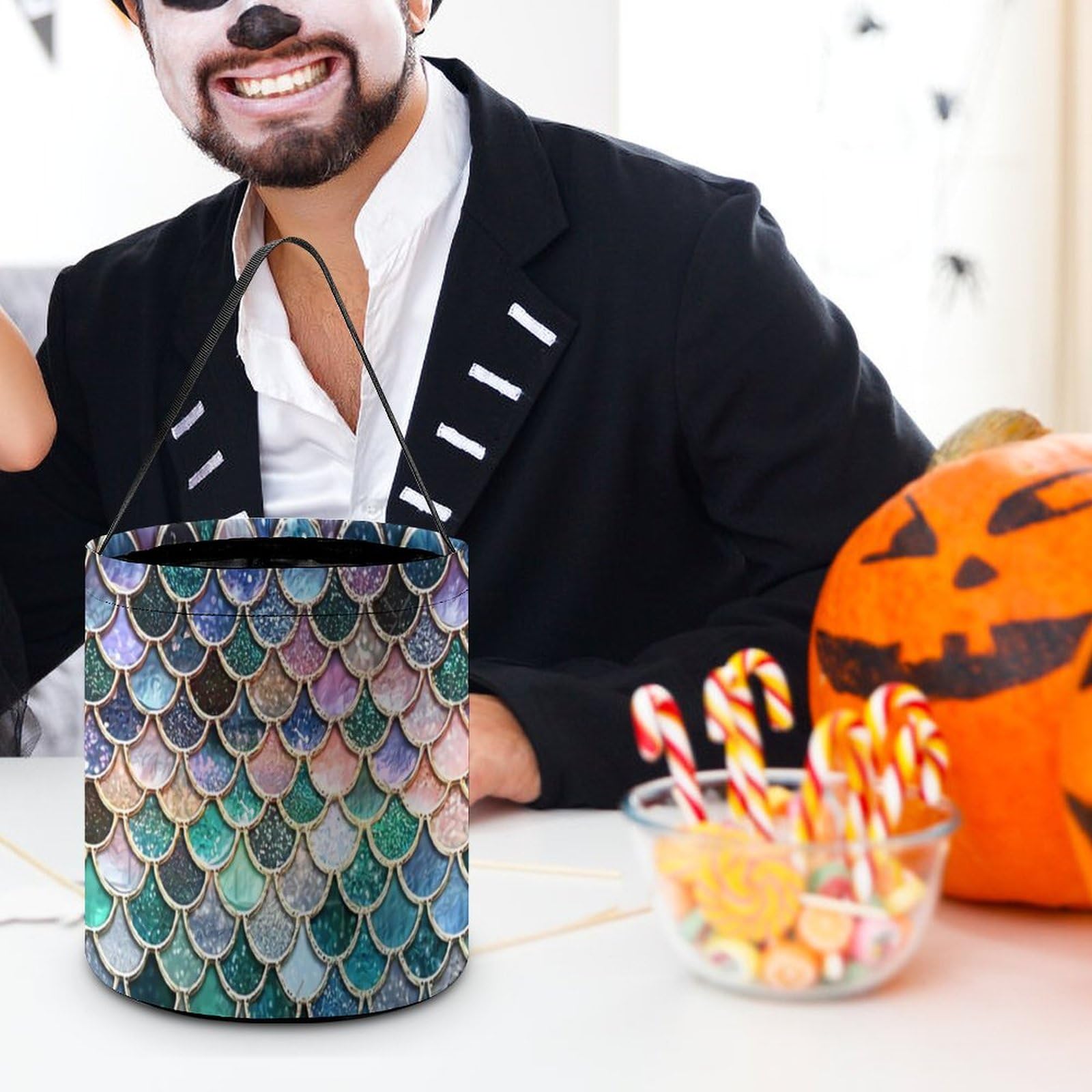 Halloween Candy Tote - Reusable Sugar Fruit Basket for Trick or Treat, Party Favors & Gourmet Snack Storage - Perfect for Halloween Parties, School Events & Holiday Treat Bags