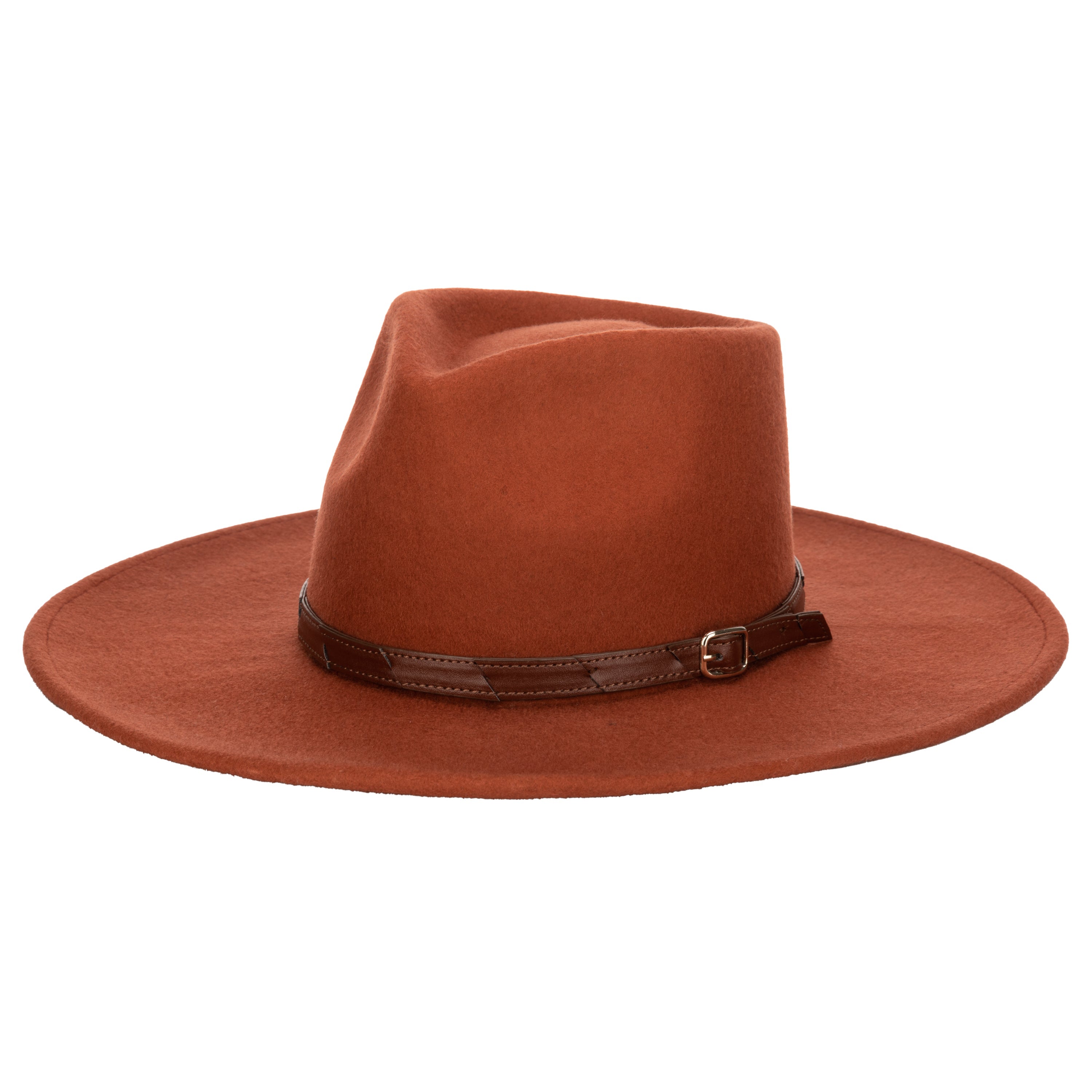 Flameworthy Women's Felt Fedora Hat with Belted Sliced Band - Stylish Fashion Accessory for Outdoor Events, Parties and Daily Wear