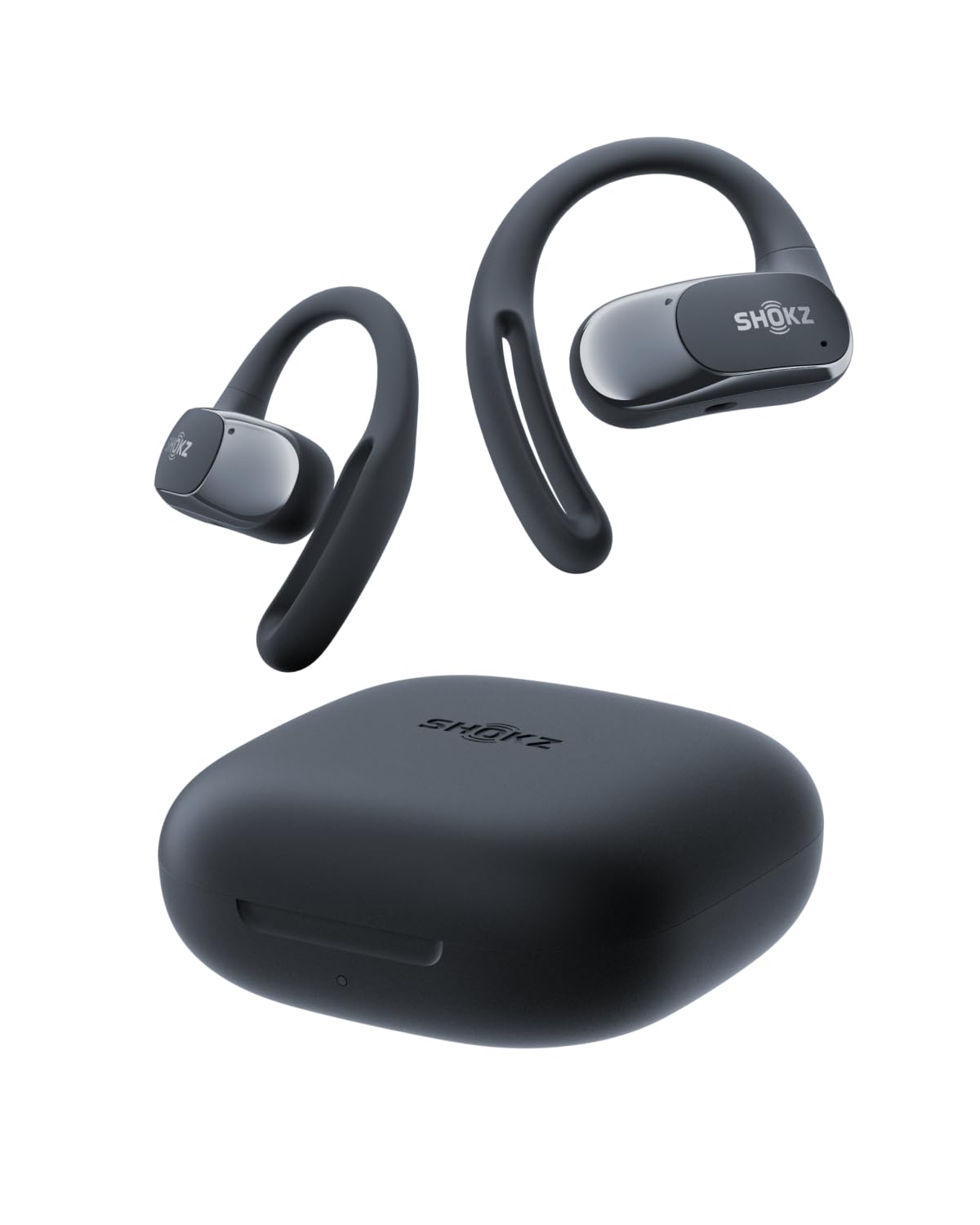 SHOKZ OpenFit Air Open-Ear True Wireless Earbuds - Bluetooth Headphones with Secure Earhooks, IP54 Water Resistant, Comfortable for Running, Workouts & Daily Use - Black