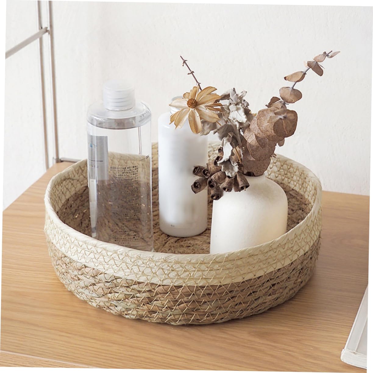 PRETYZOOM Rustic Farmhouse Woven Storage Basket Set - 3-Piece Round Bread & Fruit Basket Collection for Kitchen, Dining Room Decor & Organizing (Natural Fiber, Decorative Storage Boxes) - Perfect for Farmhouse Style Homes, Picnics & Gift Giving