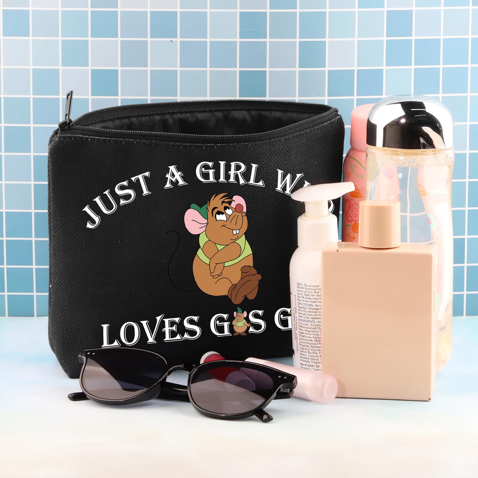 BDPWSS Cute Mouse-Themed Makeup Bag - Perfect Travel Toiletry Organizer for Women Who Love Travel & Beauty | Ideal for Vacation, Gym, and Daily Essentials Storage