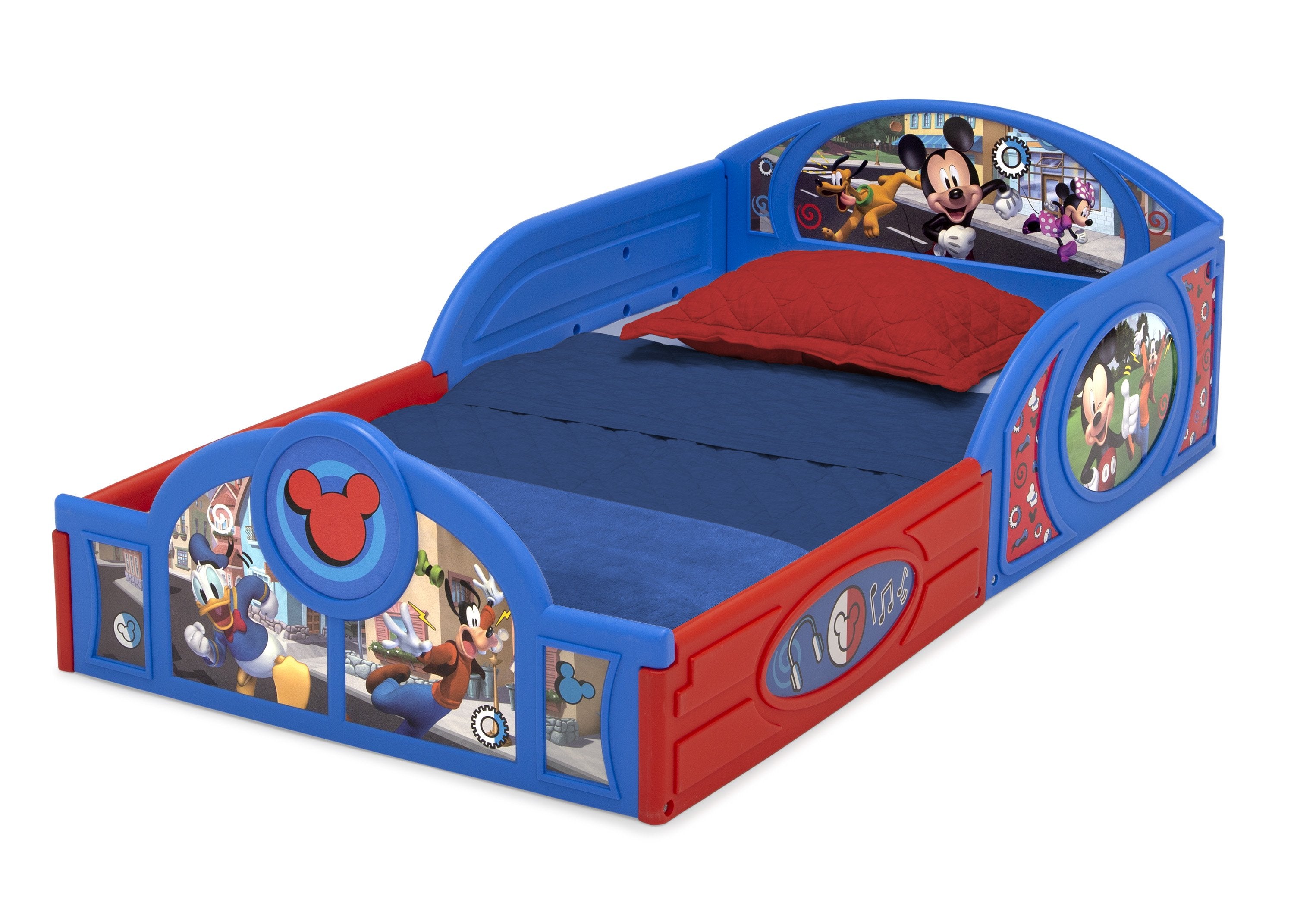 Mickey Mouse Toddler Bed - Plastic Sleep and Play Crib for Kids | Nursery Room Decor for Baby Boys & Girls | Perfect for Daytime Naps & Bedtime