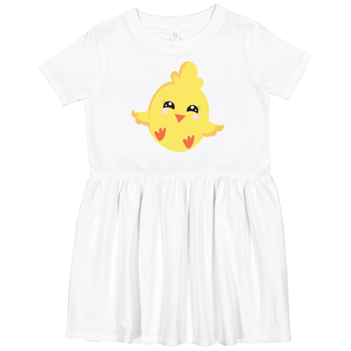 Inktastic Cute Chicken Print Toddler Dress - Adorable Baby Chick Design for Girls - Perfect for Playdates, Parties & Everyday Wear