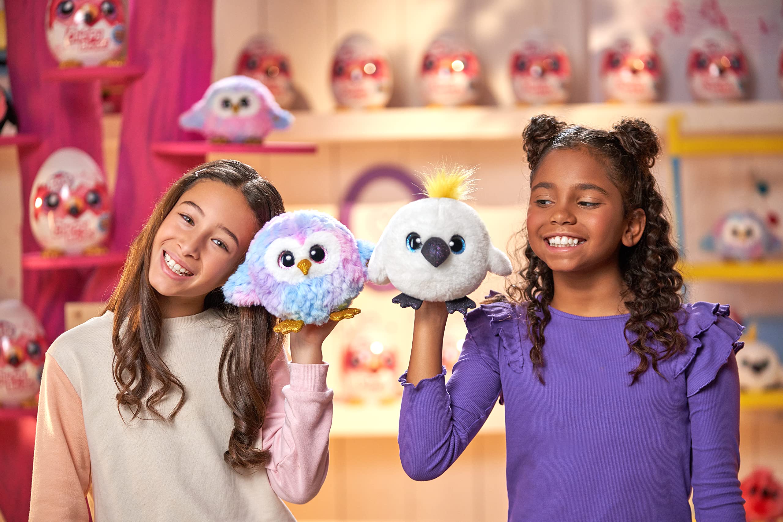 ZURU Pets Alive Chirpy Birds Electronic Talking Owl Toy - Interactive Fluffy Plush Animal with Surprise Egg, Stickers, Comb & Clay - Fun Gift for Girls & Kids | Perfect for Playtime, Birthday Parties & Collectibles