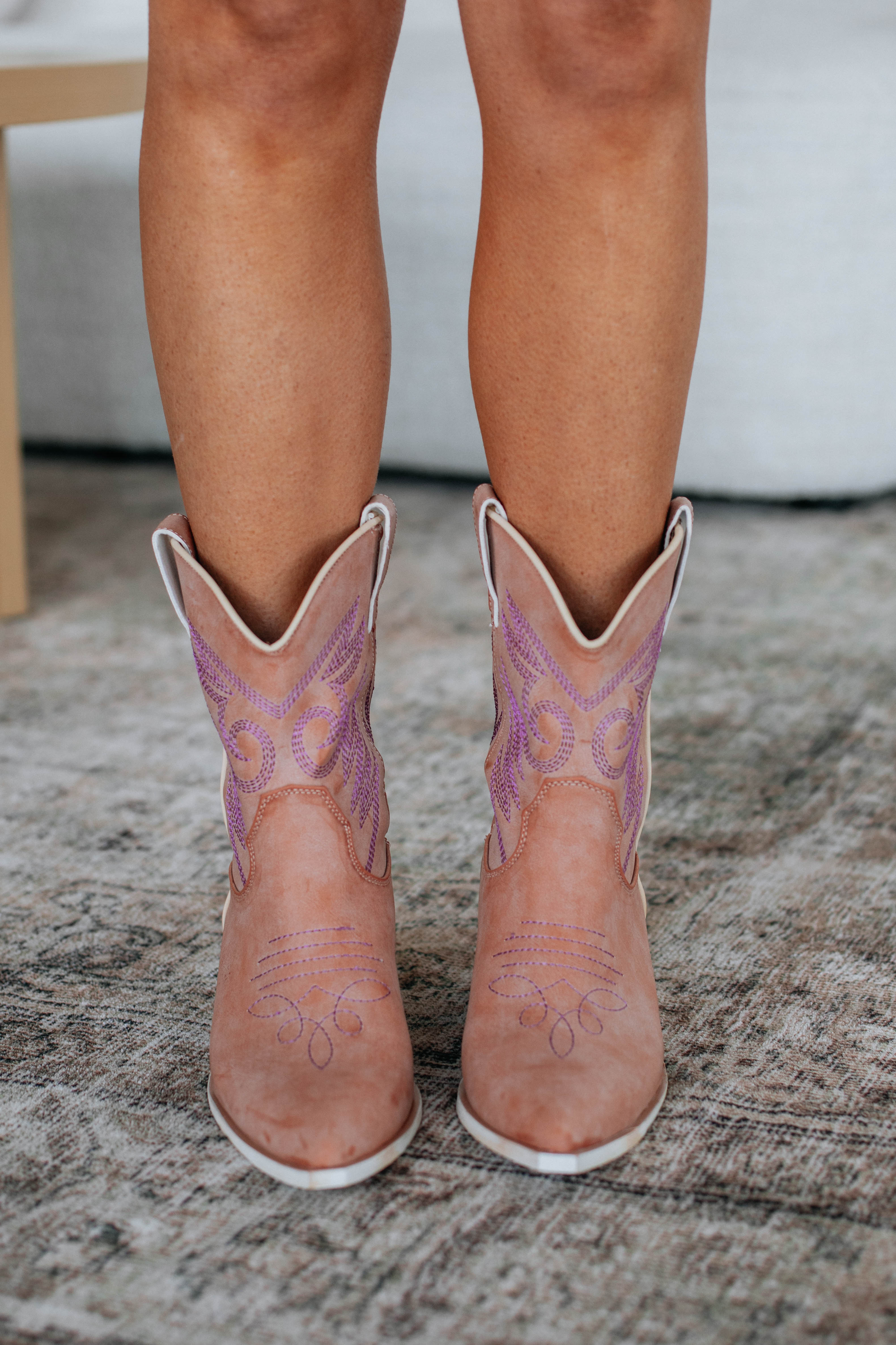 Stay Wild Cowgirl Boots for Women - Dusty Coral Western Ankle Boots | Comfortable & Stylish for Country Rides, Rodeos & Night Out
