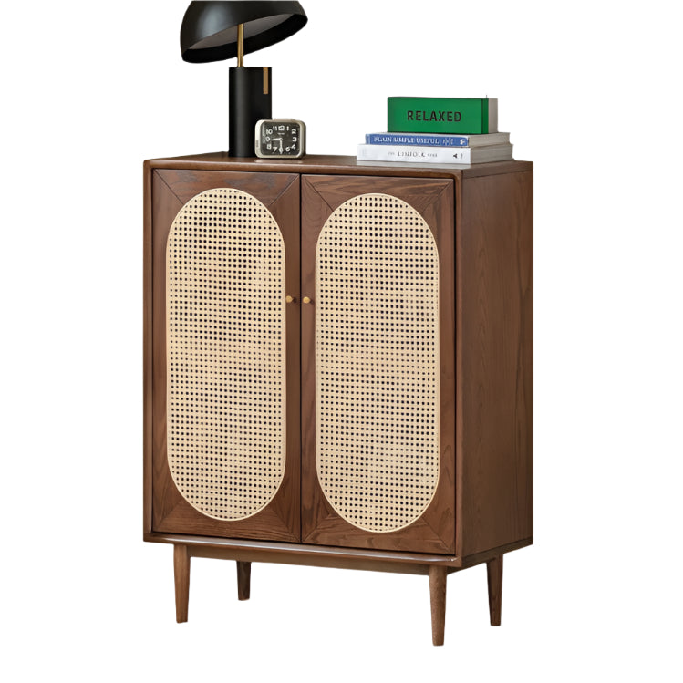 31.5x13.8x40.9 inch / 80.0x35.0x104.0 cm / walnut color / two-door shoe cabinet